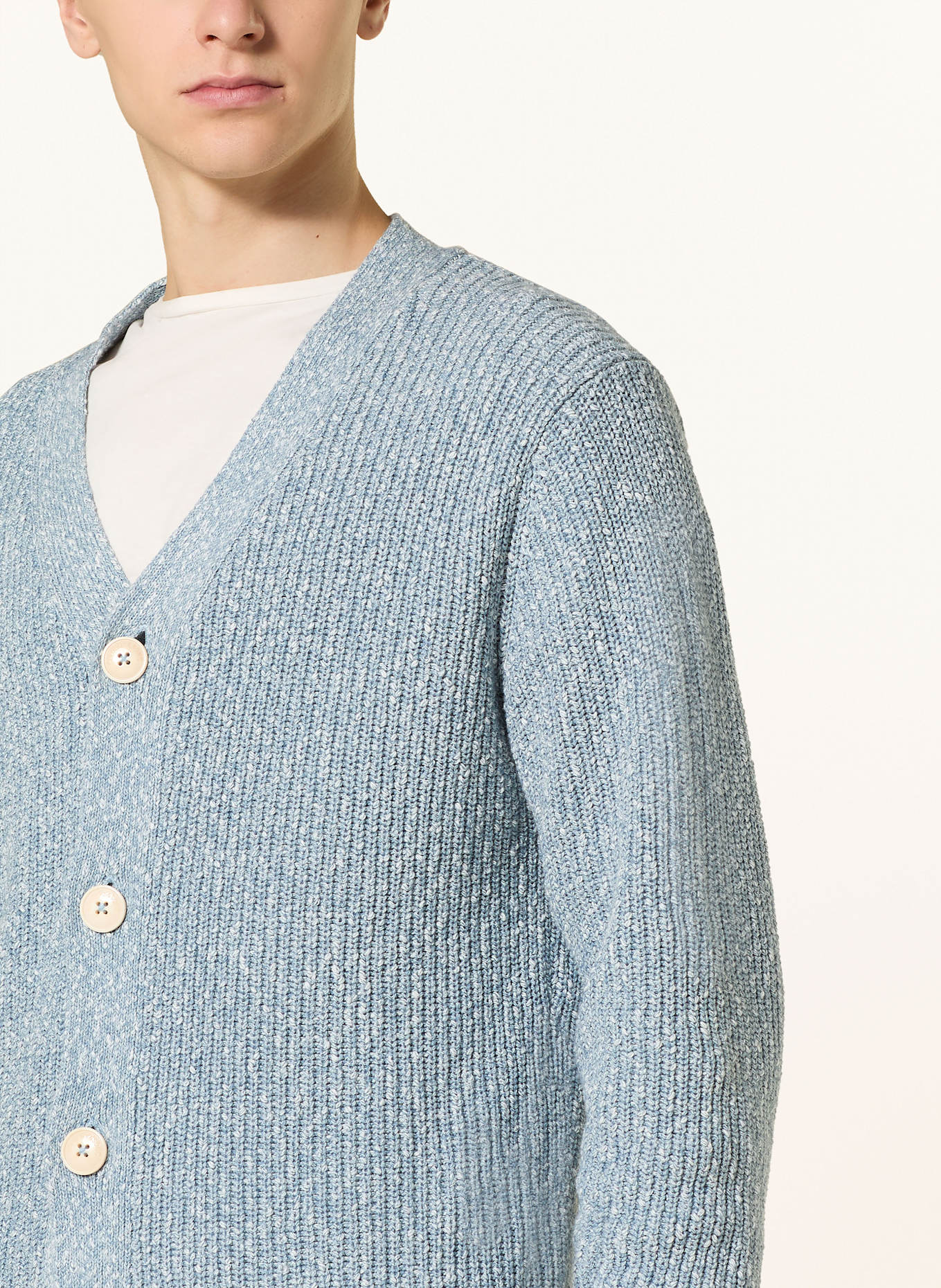 COLOURS & SONS Strickjacke: BLAUGRAU / WEISS