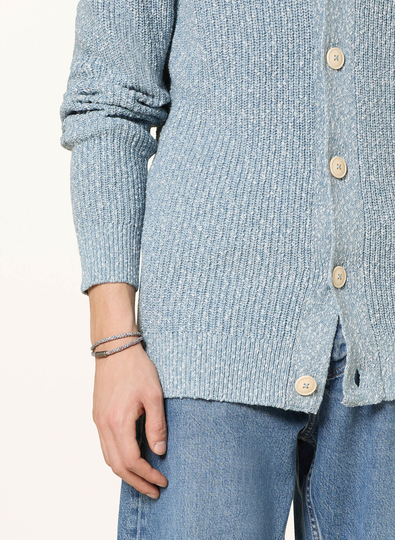 COLOURS & SONS Strickjacke: BLAUGRAU / WEISS