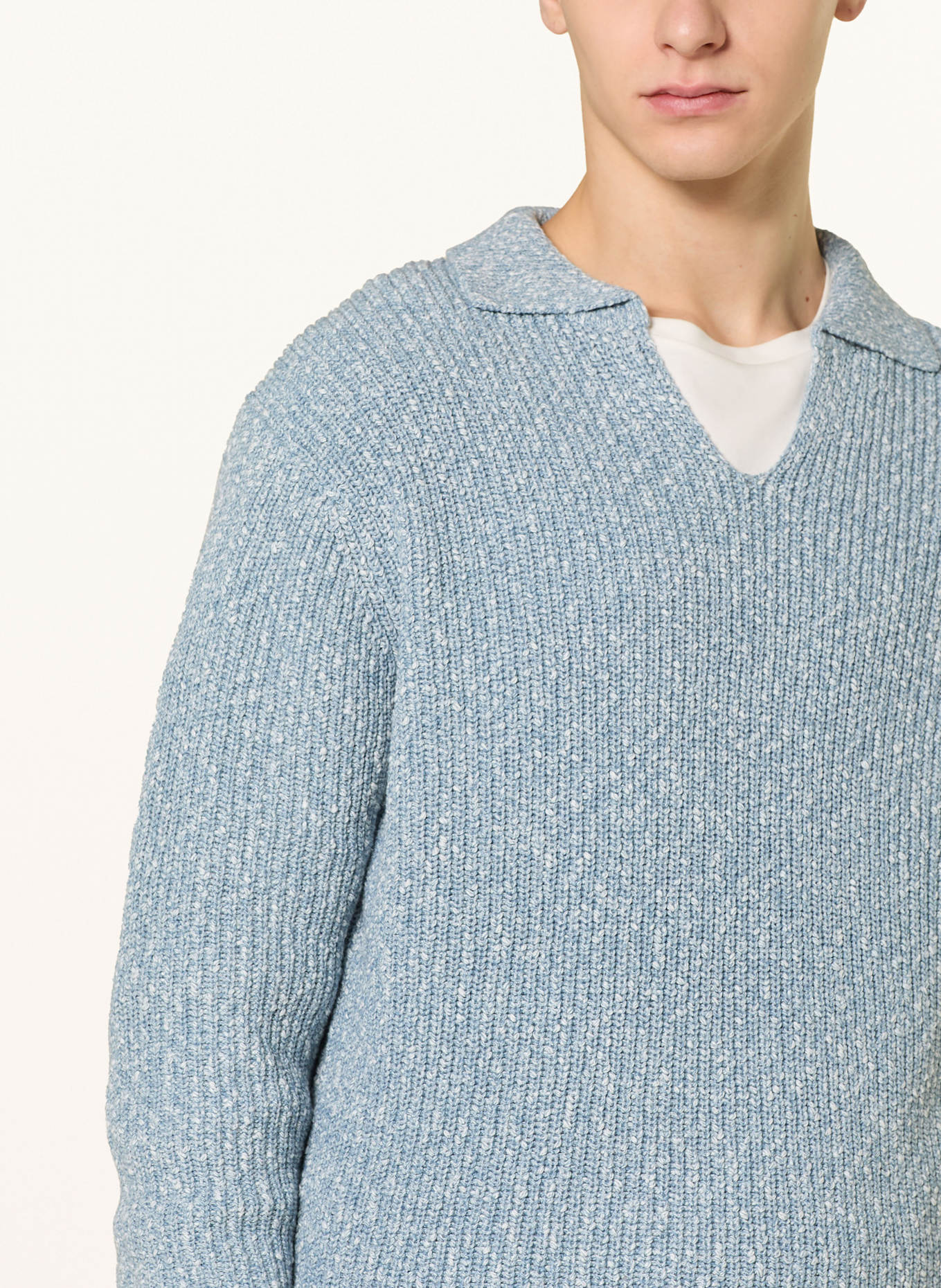 COLOURS & SONS Pullover: HELLBLAU / WEISS