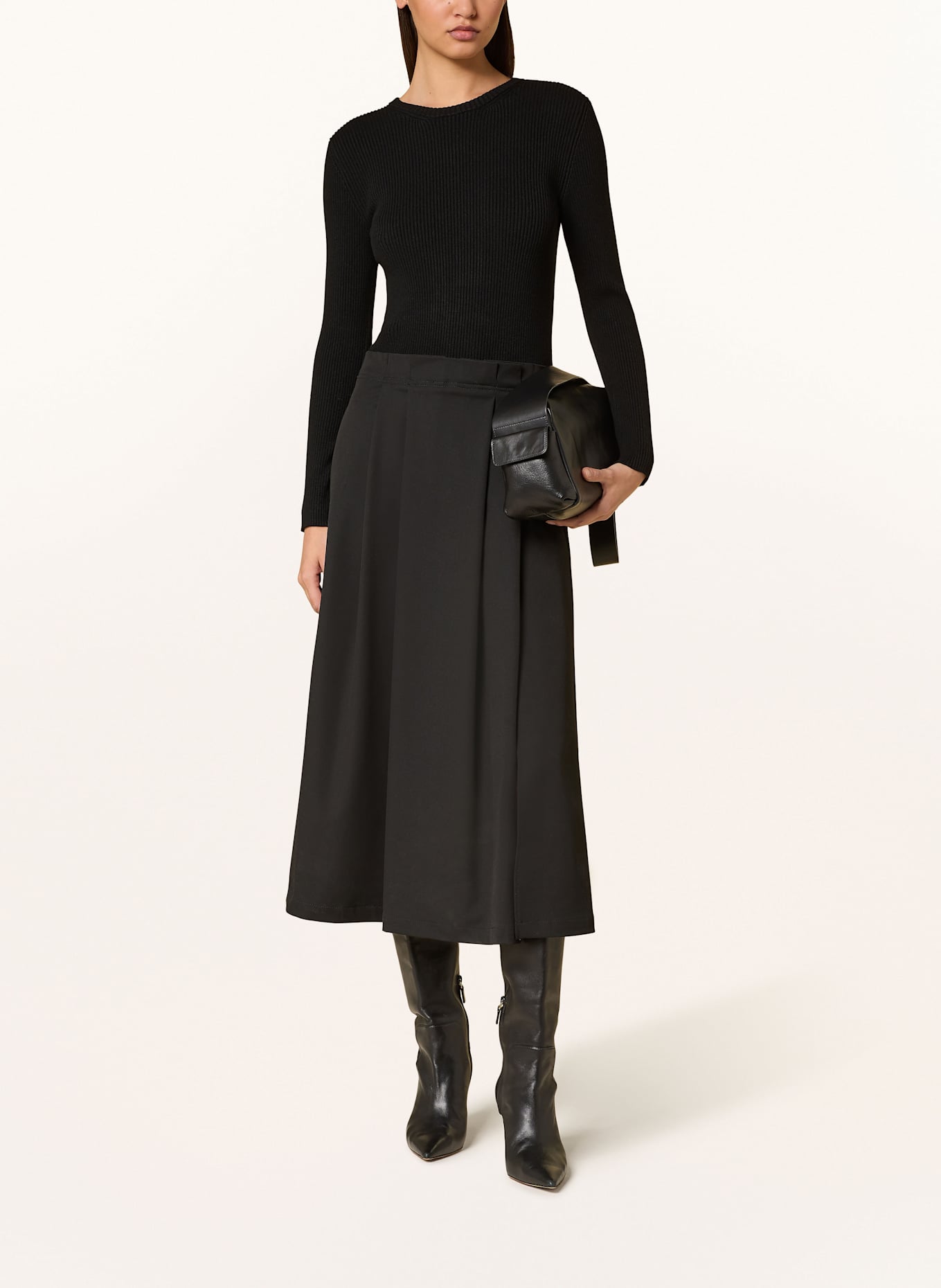 MAX & Co. FALLA dress in mixed materials: BLACK