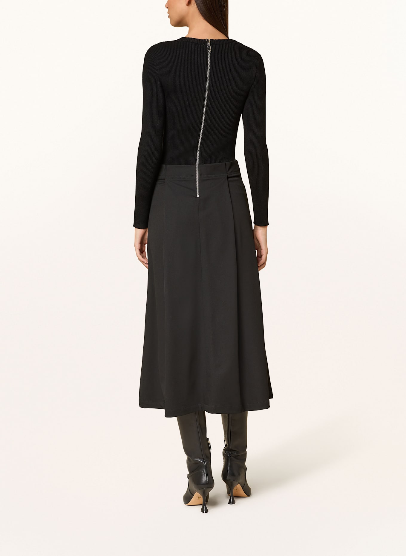 MAX & Co. FALLA dress in mixed materials: BLACK