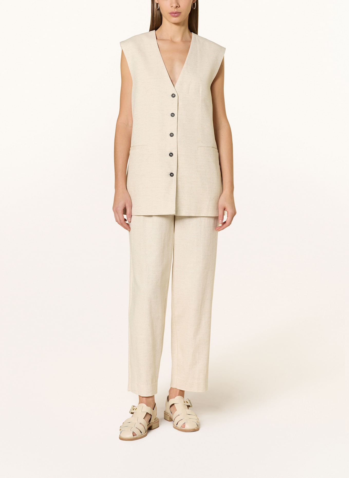 SELECTED Femme Chino kalhoty: BÉŽOVÁ