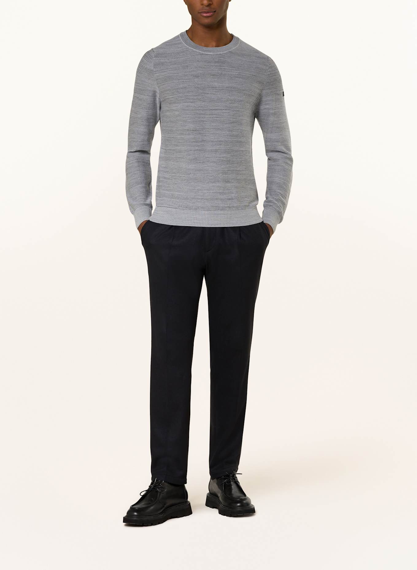 MAERZ MUENCHEN Pullover: DUNKELGRAU/ HELLGRAU