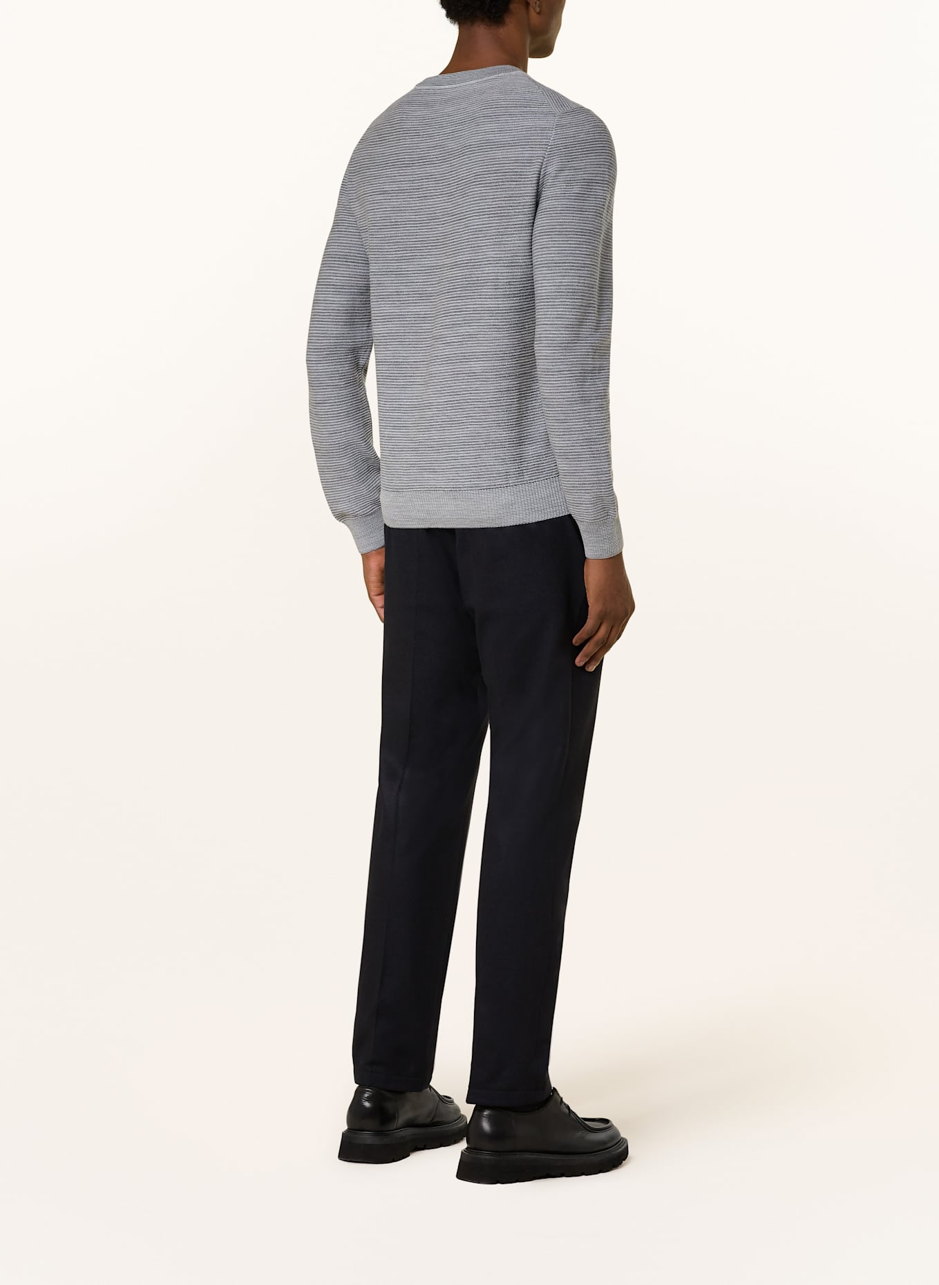 MAERZ MUENCHEN Pullover: DUNKELGRAU/ HELLGRAU