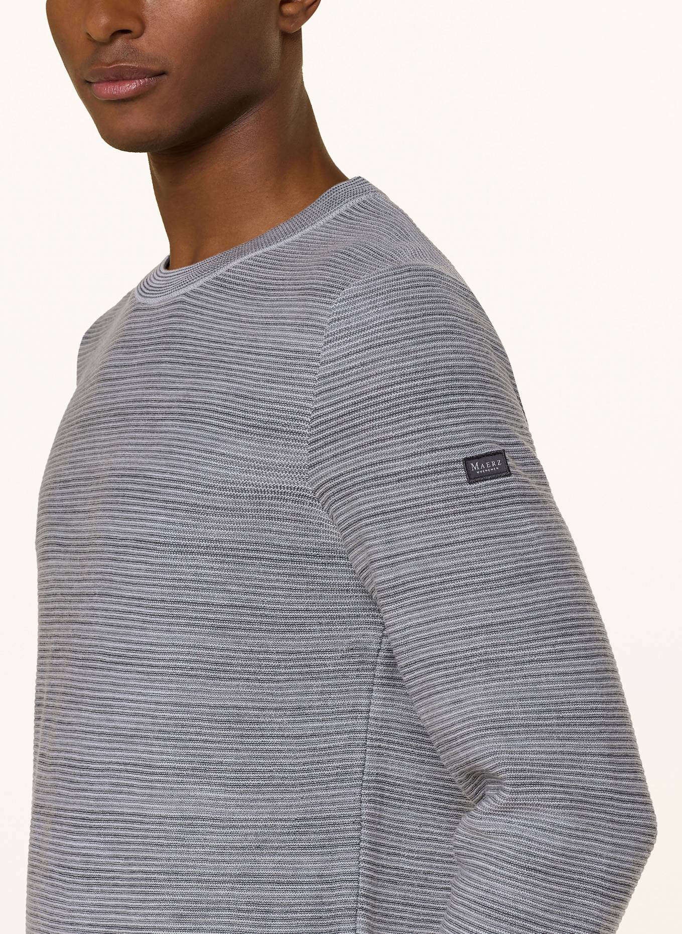 MAERZ MUENCHEN Pullover: DUNKELGRAU/ HELLGRAU