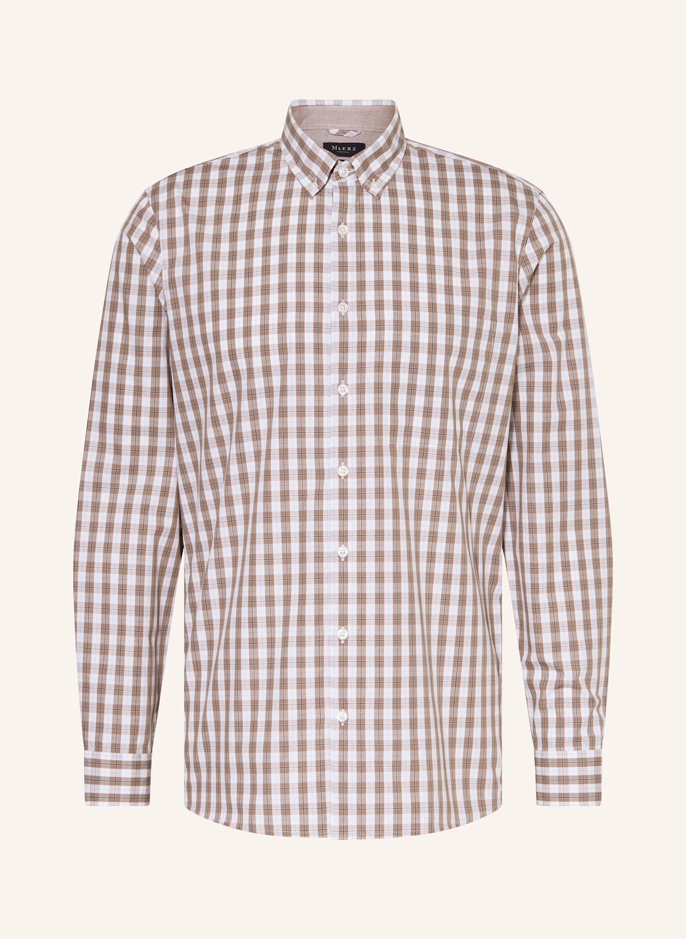 MAERZ MUENCHEN Hemd Modern Fit: BRAUN / WEISS / SCHWARZ