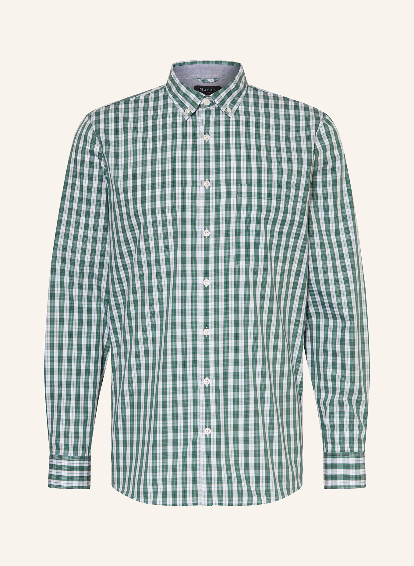 MAERZ MUENCHEN Hemd Modern Fit: GRÜN / WEISS / SCHWARZ