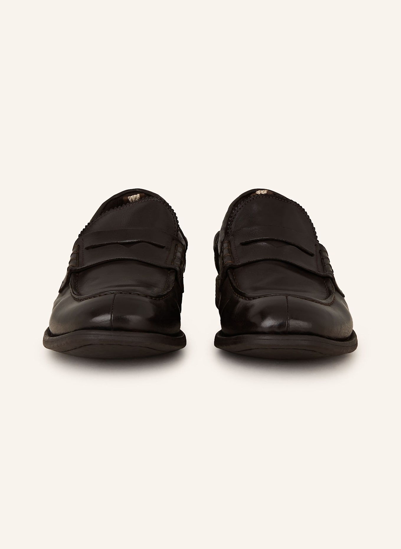 OFFICINE CREATIVE Penny loafers CHRONICLE 144: CZARNY / CIEMNOBRĄZOWY