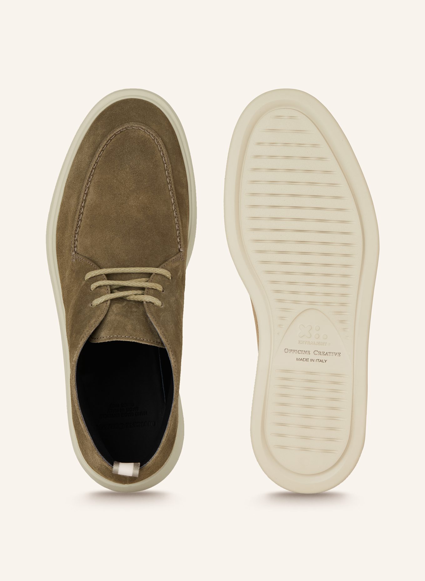 OFFICINE CREATIVE Botki zamszowe FRAME: OLIWKOWY