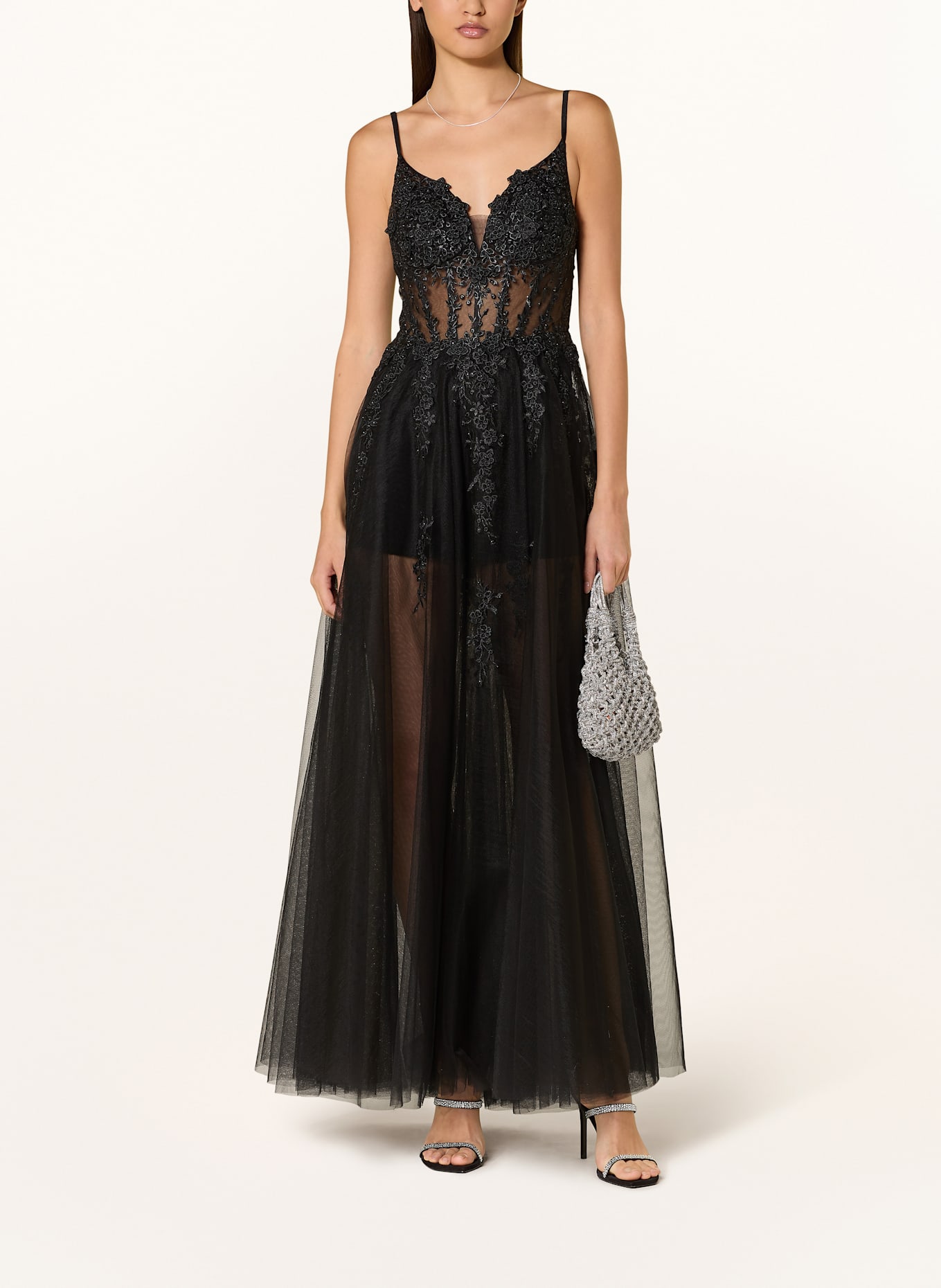 Hey Kyla Abendkleid mit Schmucksteinen: SCHWARZ