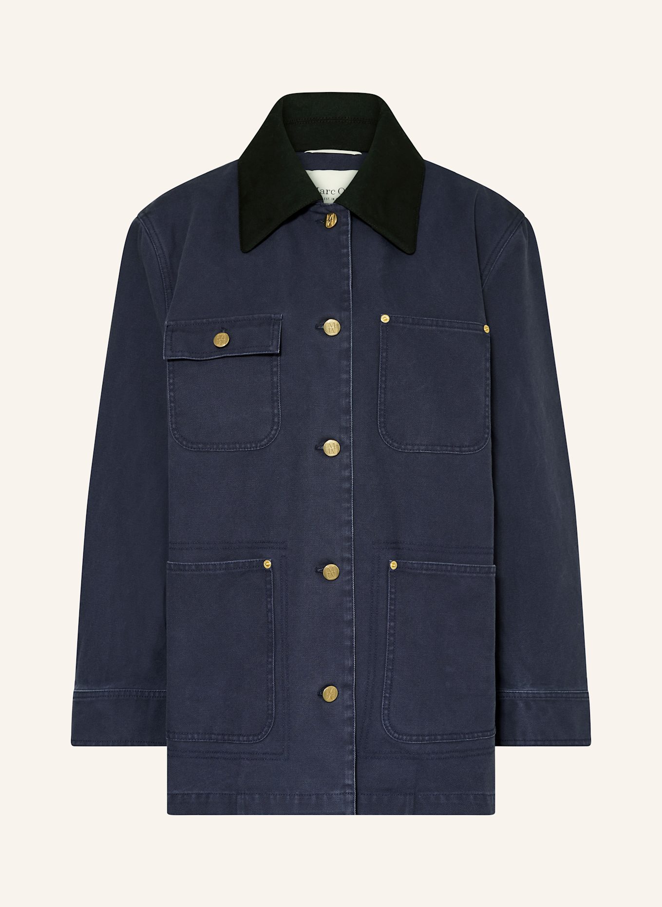 Marc O'Polo Overshirt with detachable collar: DARK BLUE