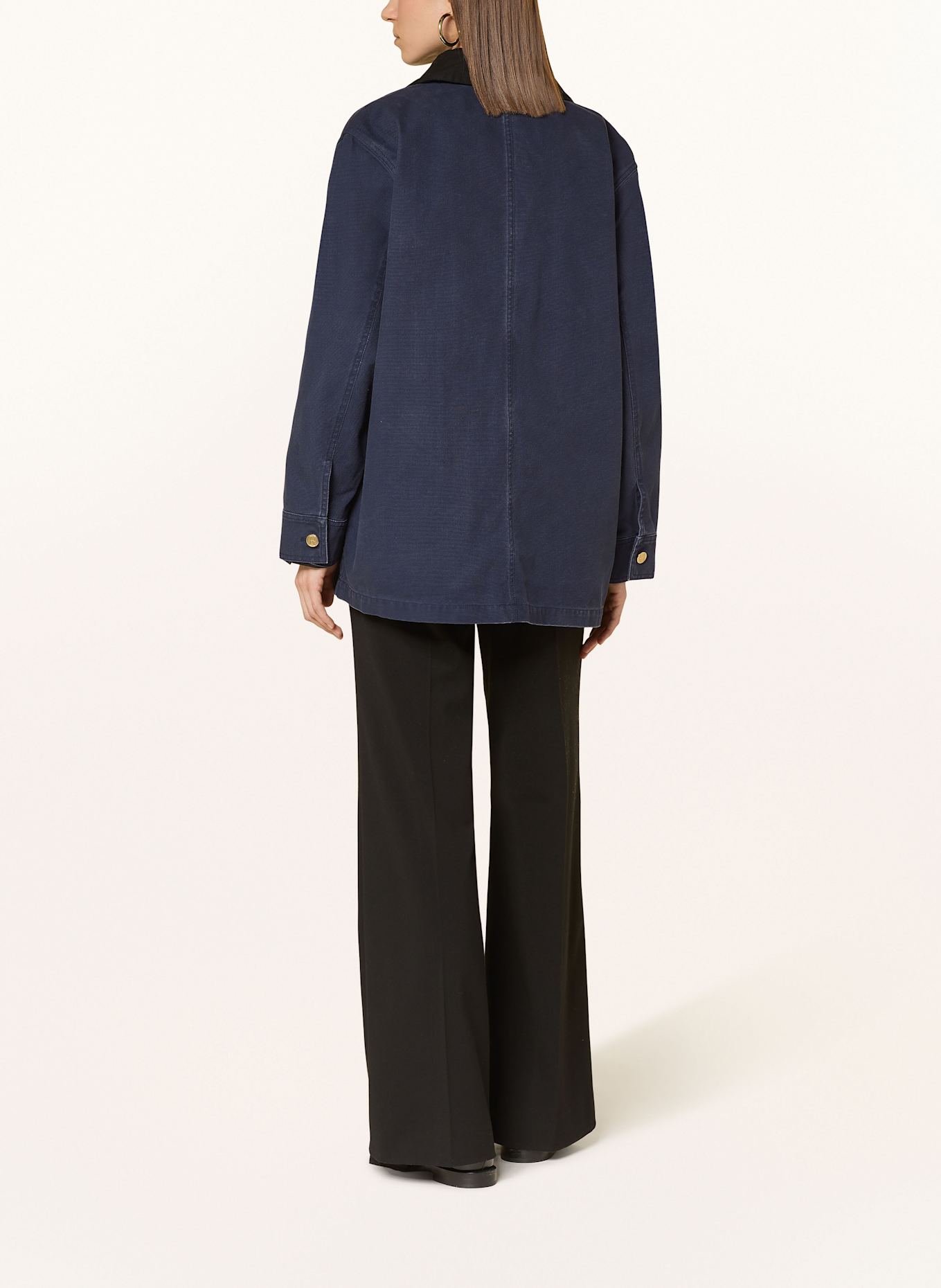 Marc O'Polo Overshirt with detachable collar: DARK BLUE