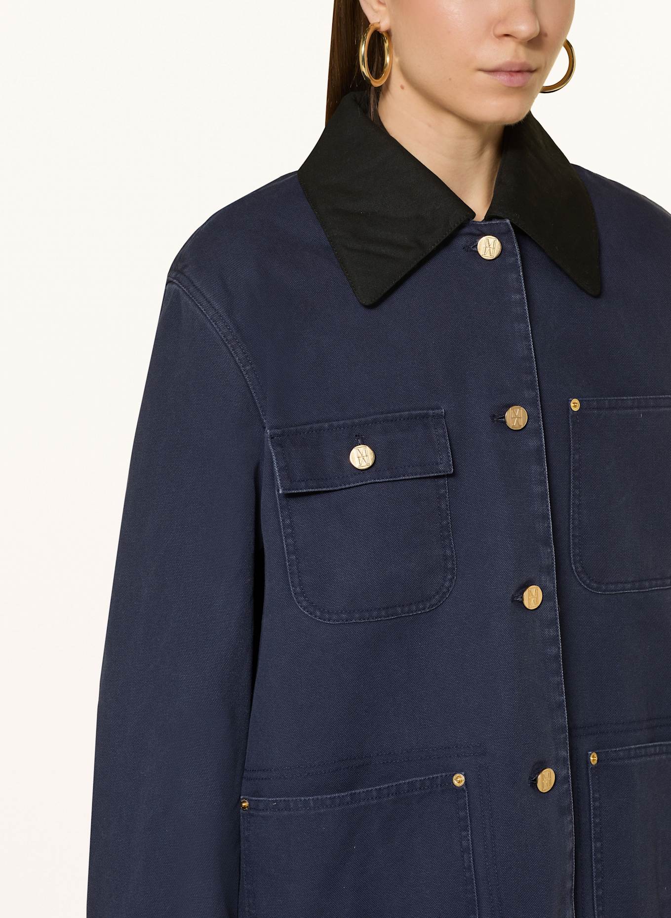 Marc O'Polo Overshirt with detachable collar: DARK BLUE