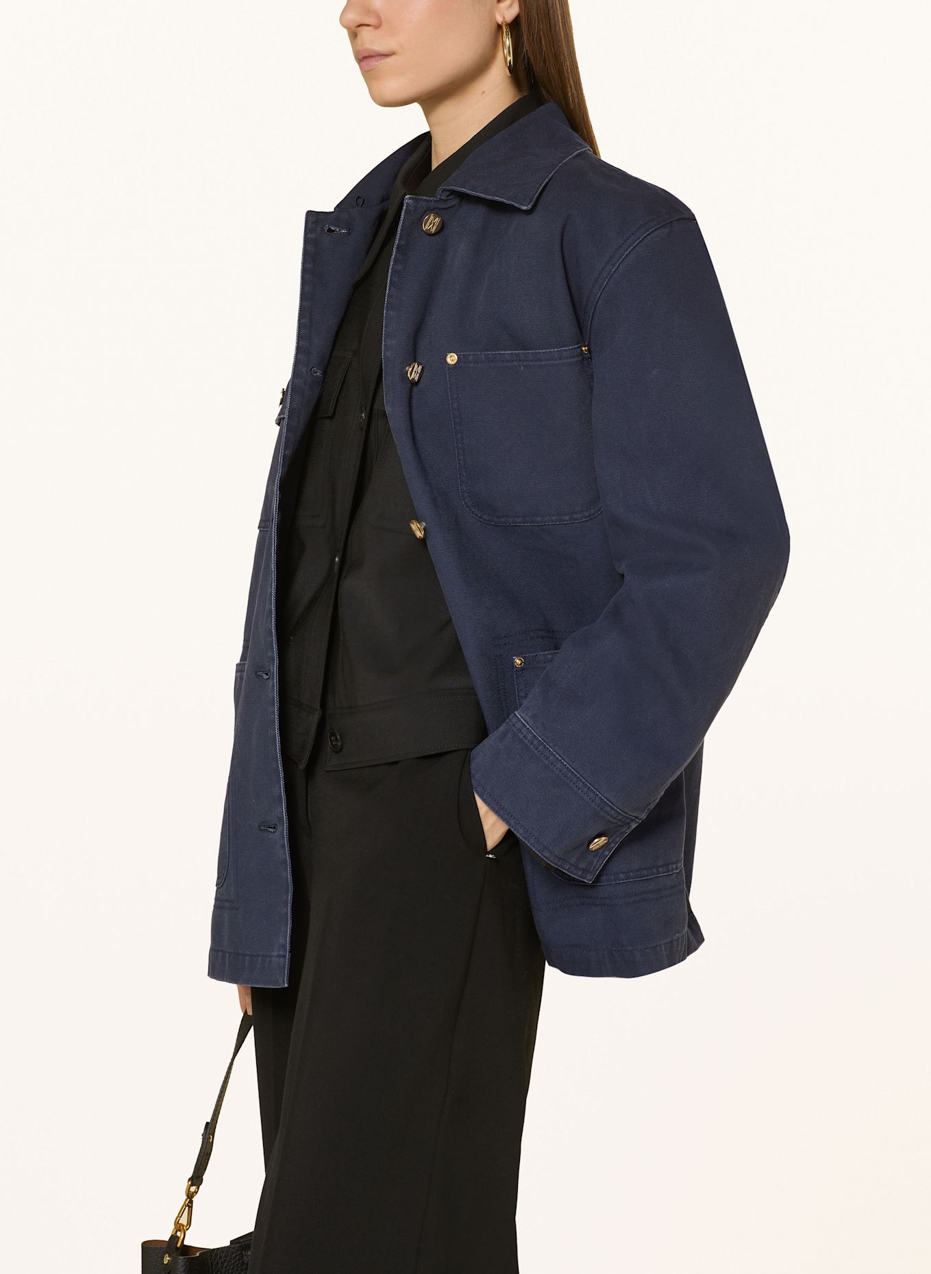 Marc O'Polo Overshirt with detachable collar: DARK BLUE