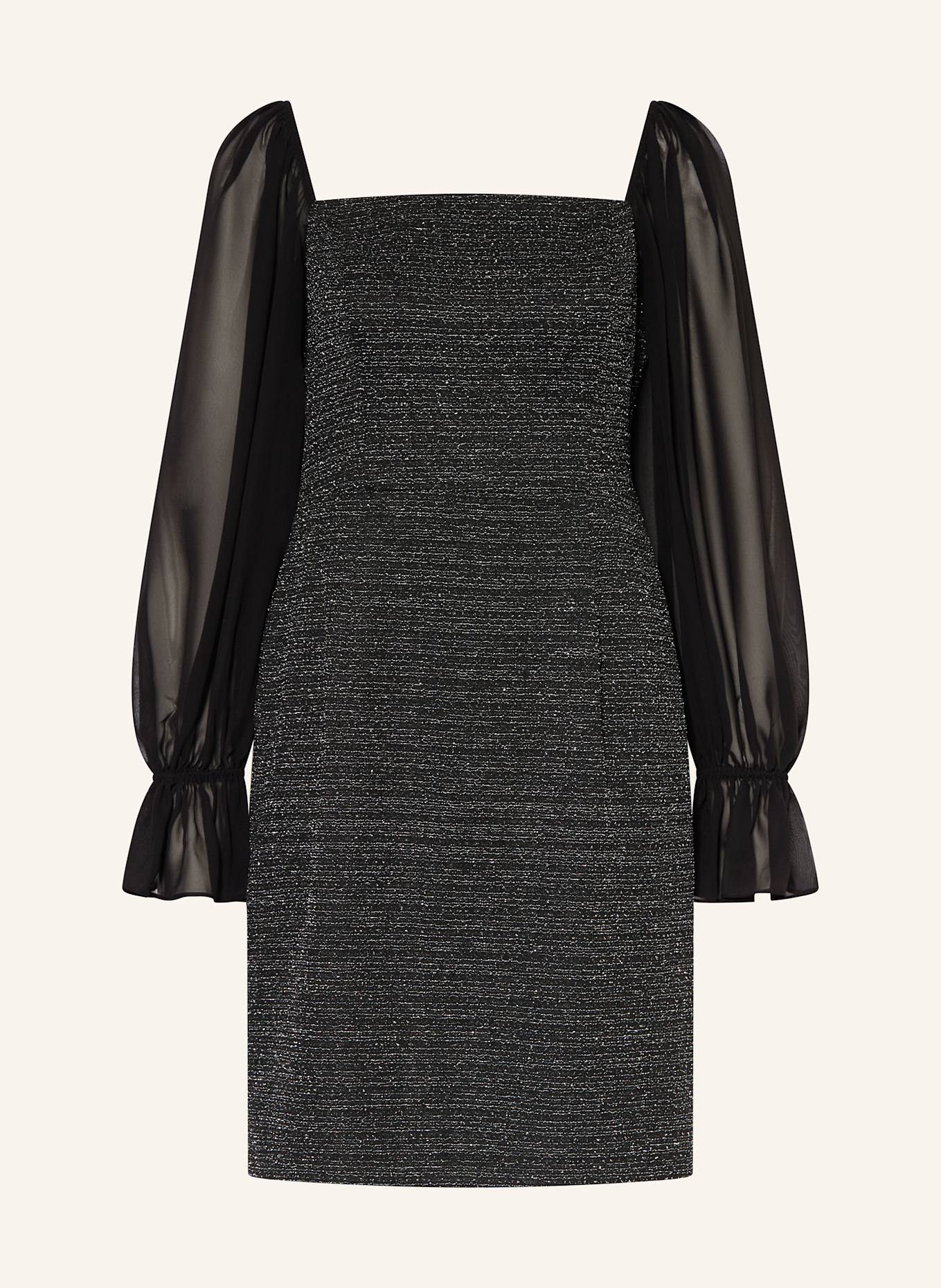 ADRIANNA PAPELL Tweed-Kleid mit Glitzergarn: SCHWARZ / SILBER