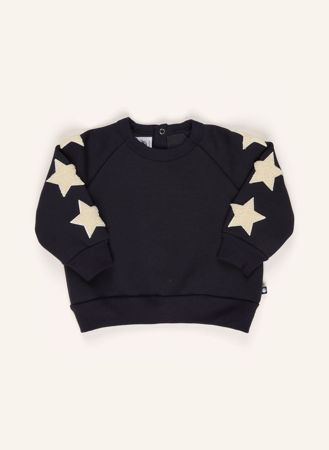 PETIT BATEAU Sweatshirt: DUNKELBLAU / ECRU