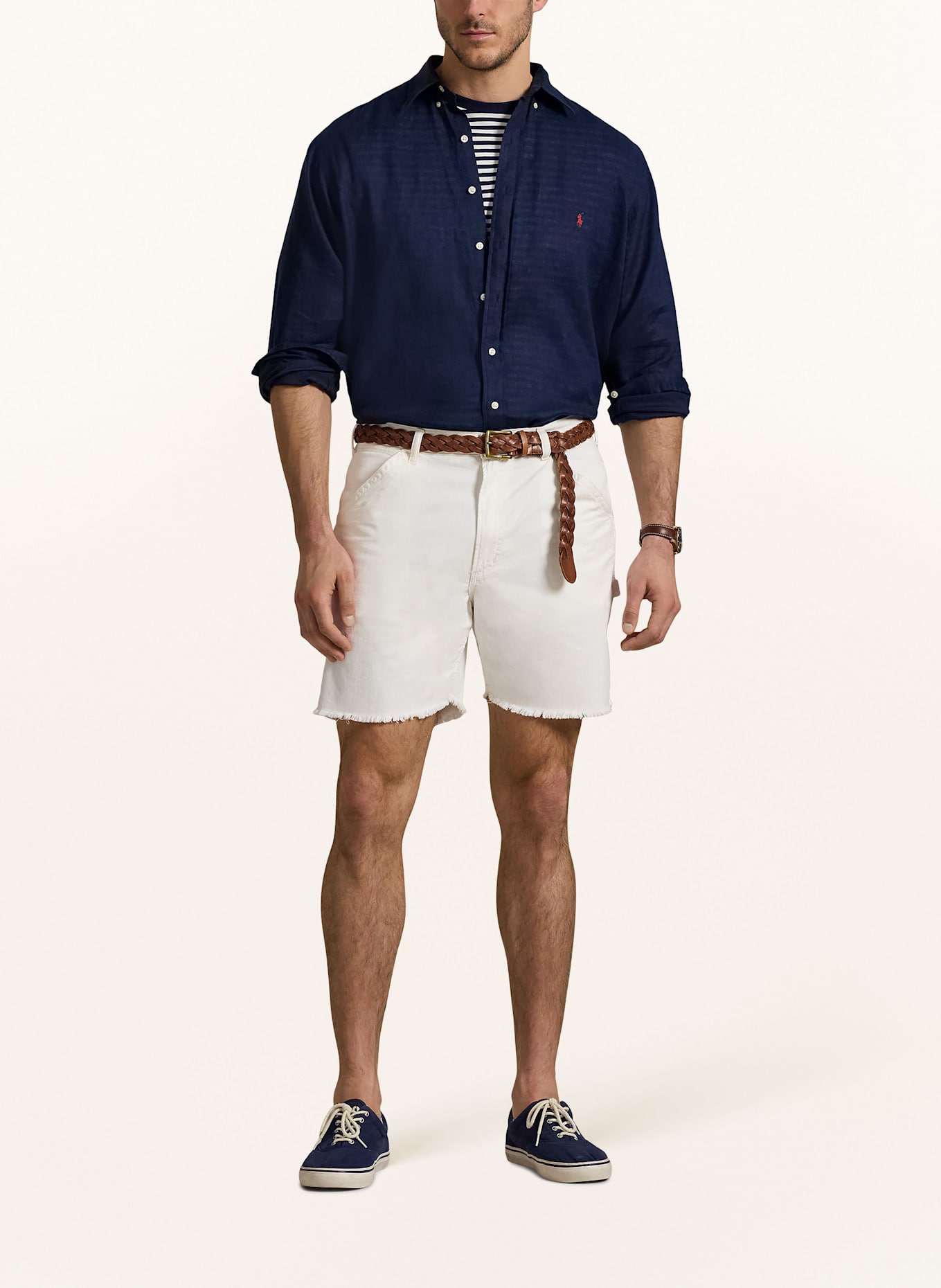 POLO RALPH LAUREN Big & Tall Leinenhemd Comfort Fit: DUNKELBLAU