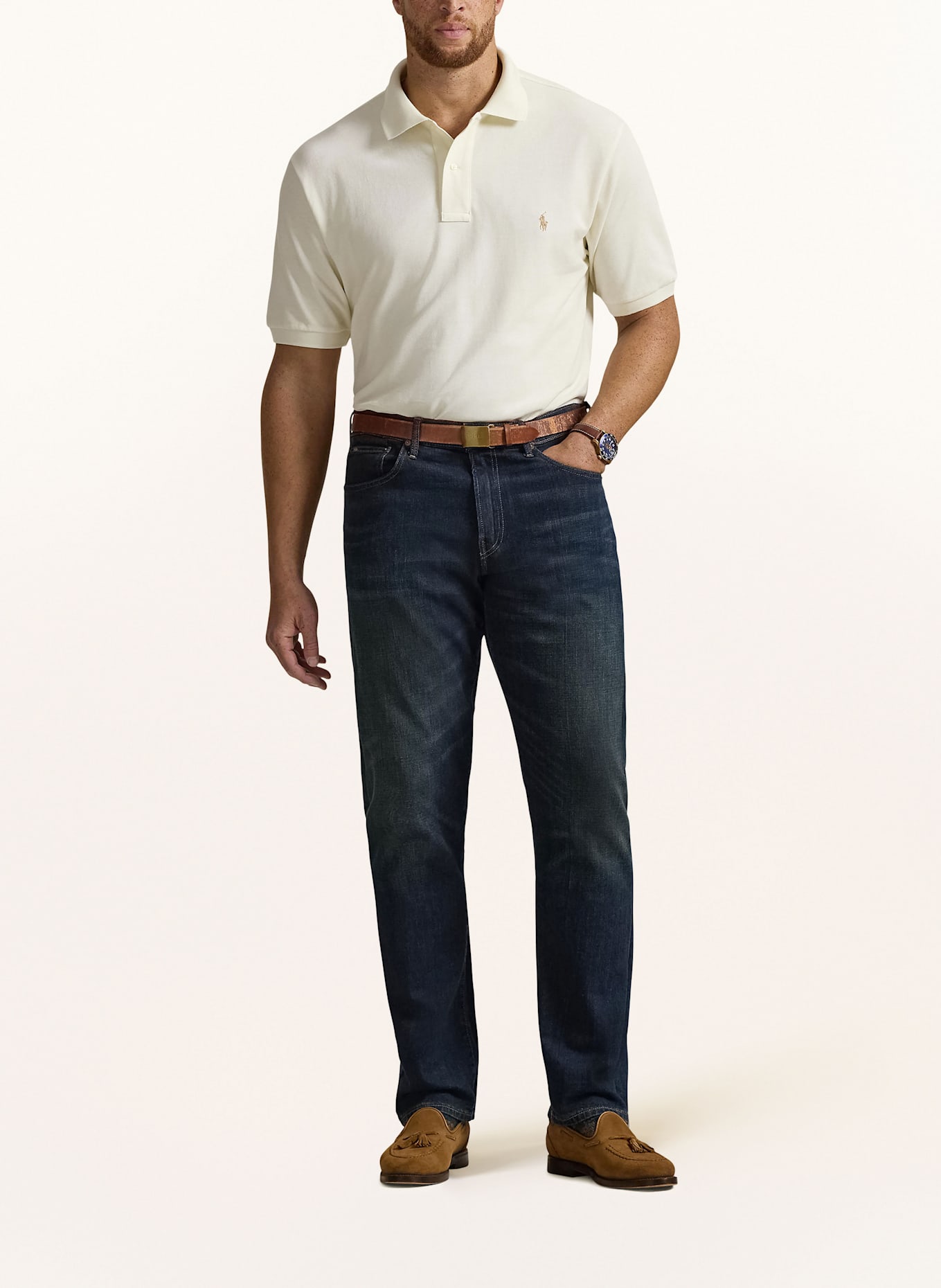 POLO RALPH LAUREN Big & Tall Piqué-Poloshirt: ECRU