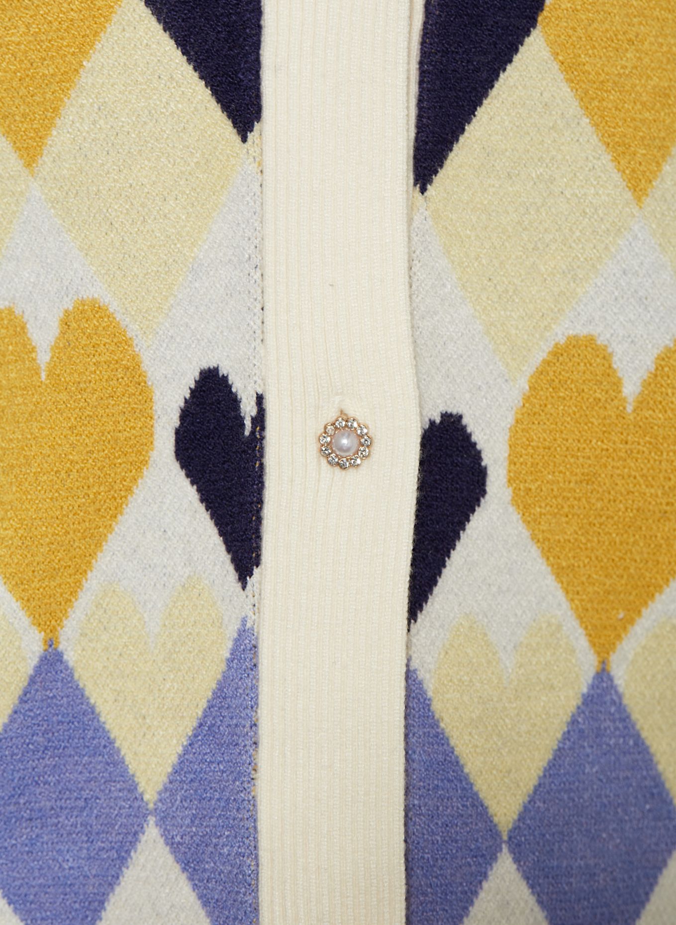 VINGINO Strickjacke MALINA mit Schmucksteinen: DUNKELBLAU/ HELLLILA/ DUNKELGELB