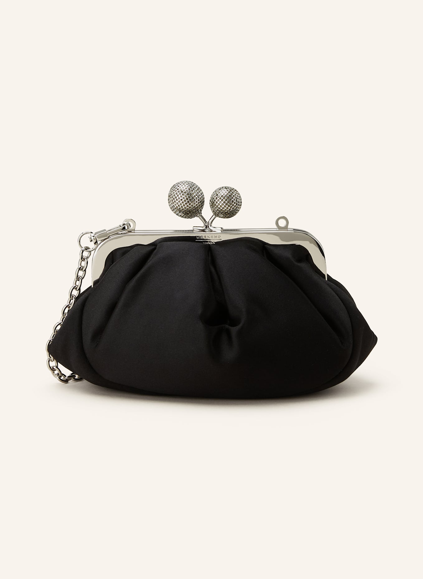 WEEKEND Max Mara EMMY clutch with gemstones: BLACK