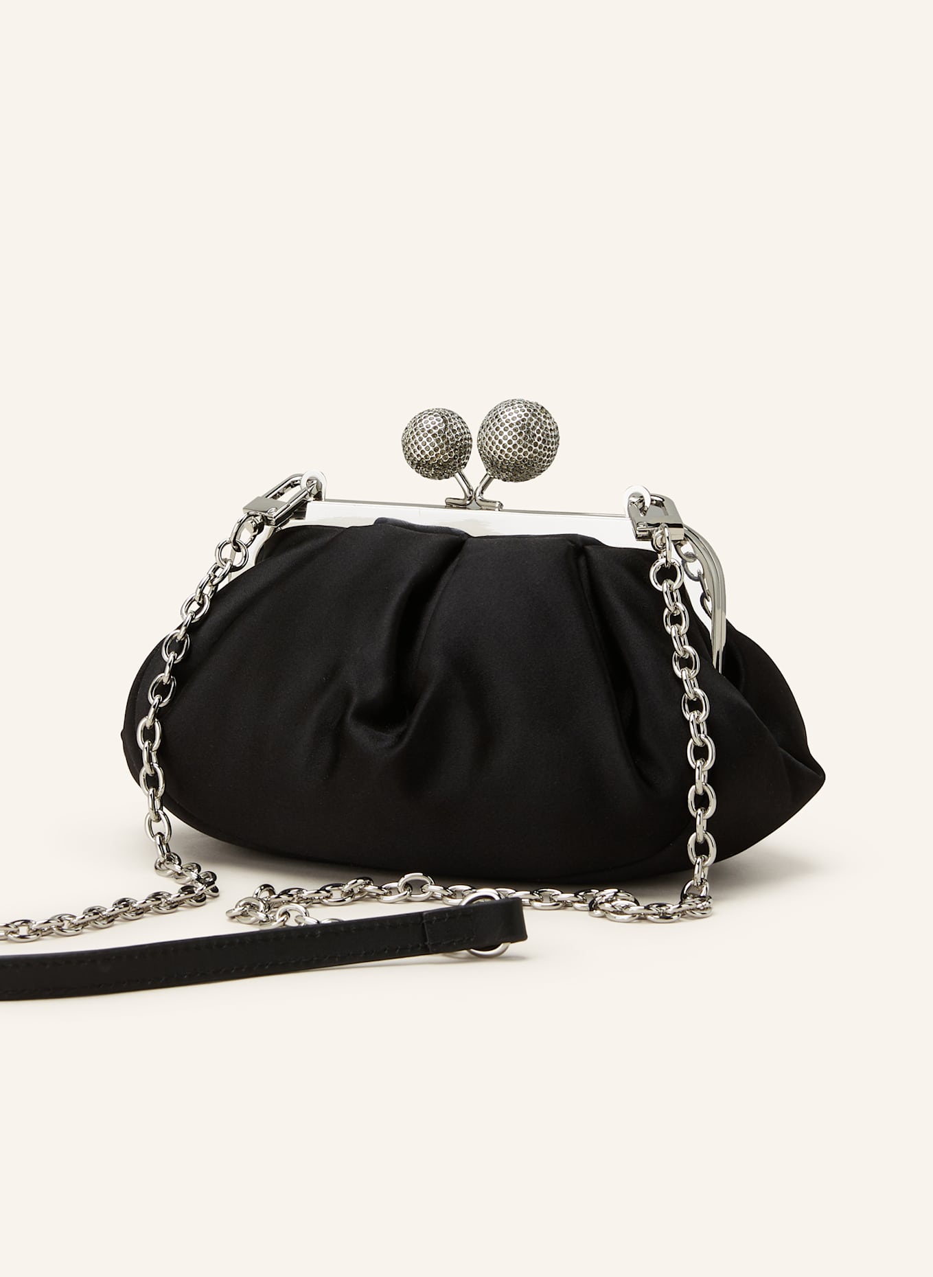 WEEKEND Max Mara EMMY clutch with gemstones: BLACK