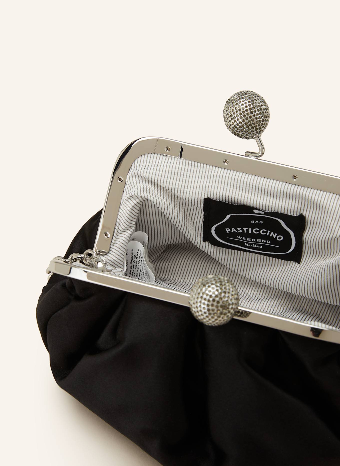 WEEKEND Max Mara EMMY clutch with gemstones: BLACK