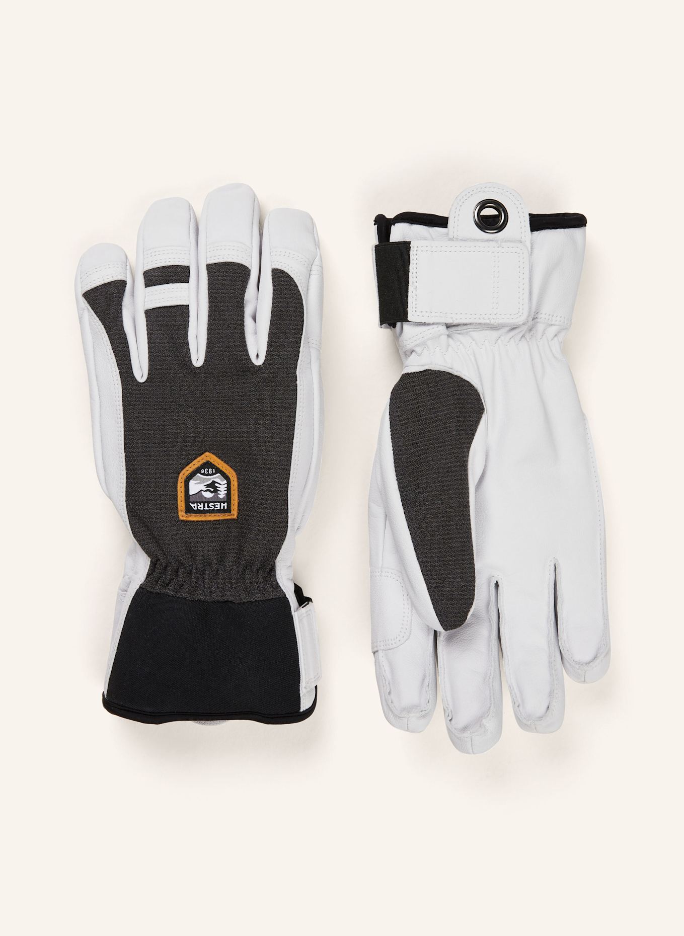 HESTRA Ski gloves PATROL: BLACK / LIGHT GRAY