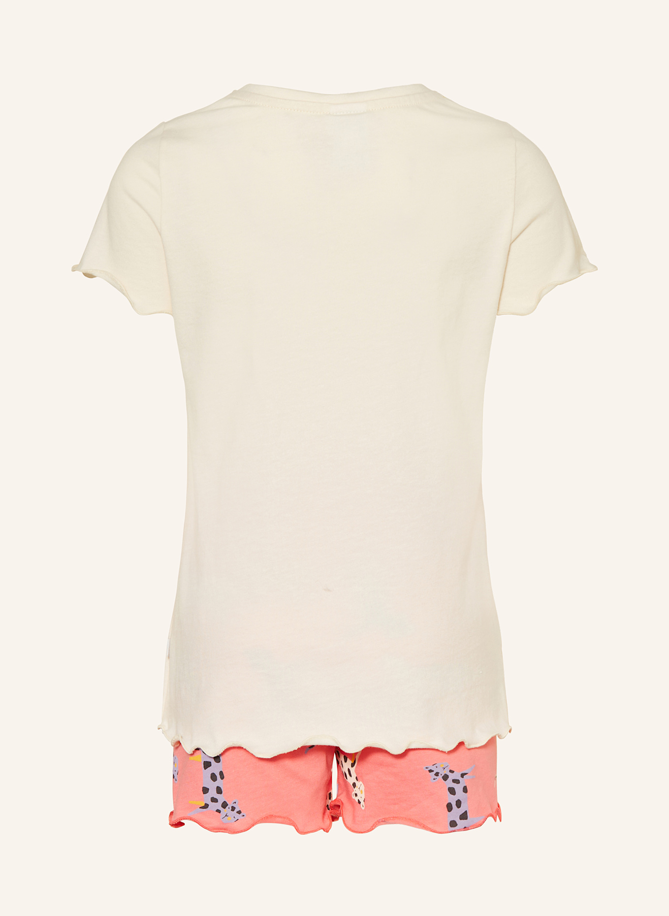 Sanetta Shorty-Schlafanzug: HELLROT / ECRU