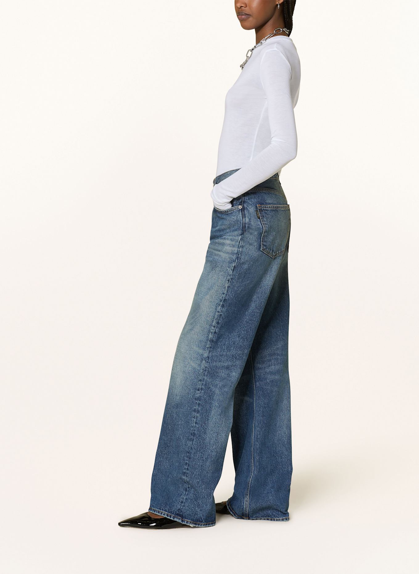 HAIKURE Straight Jeans KOREA: L0721 MID BLUE
