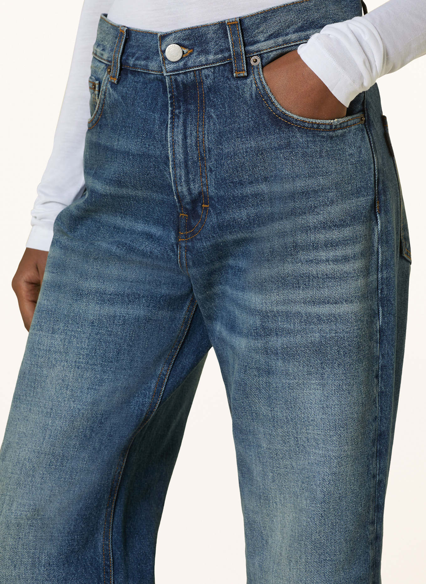 HAIKURE Straight Jeans KOREA: L0721 MID BLUE