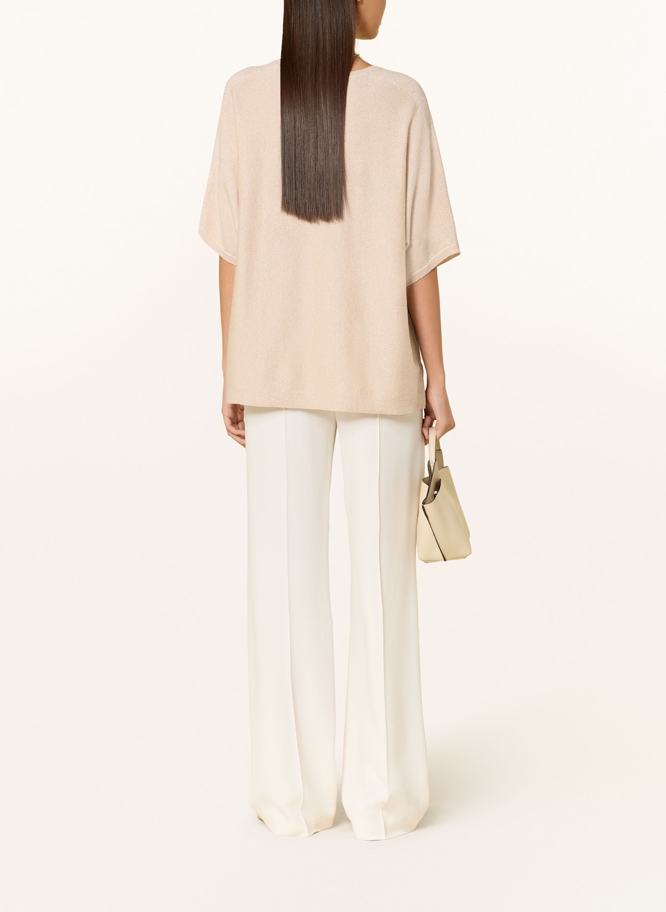 FTC CASHMERE Strickshirt mit Glitzergarn: BEIGE