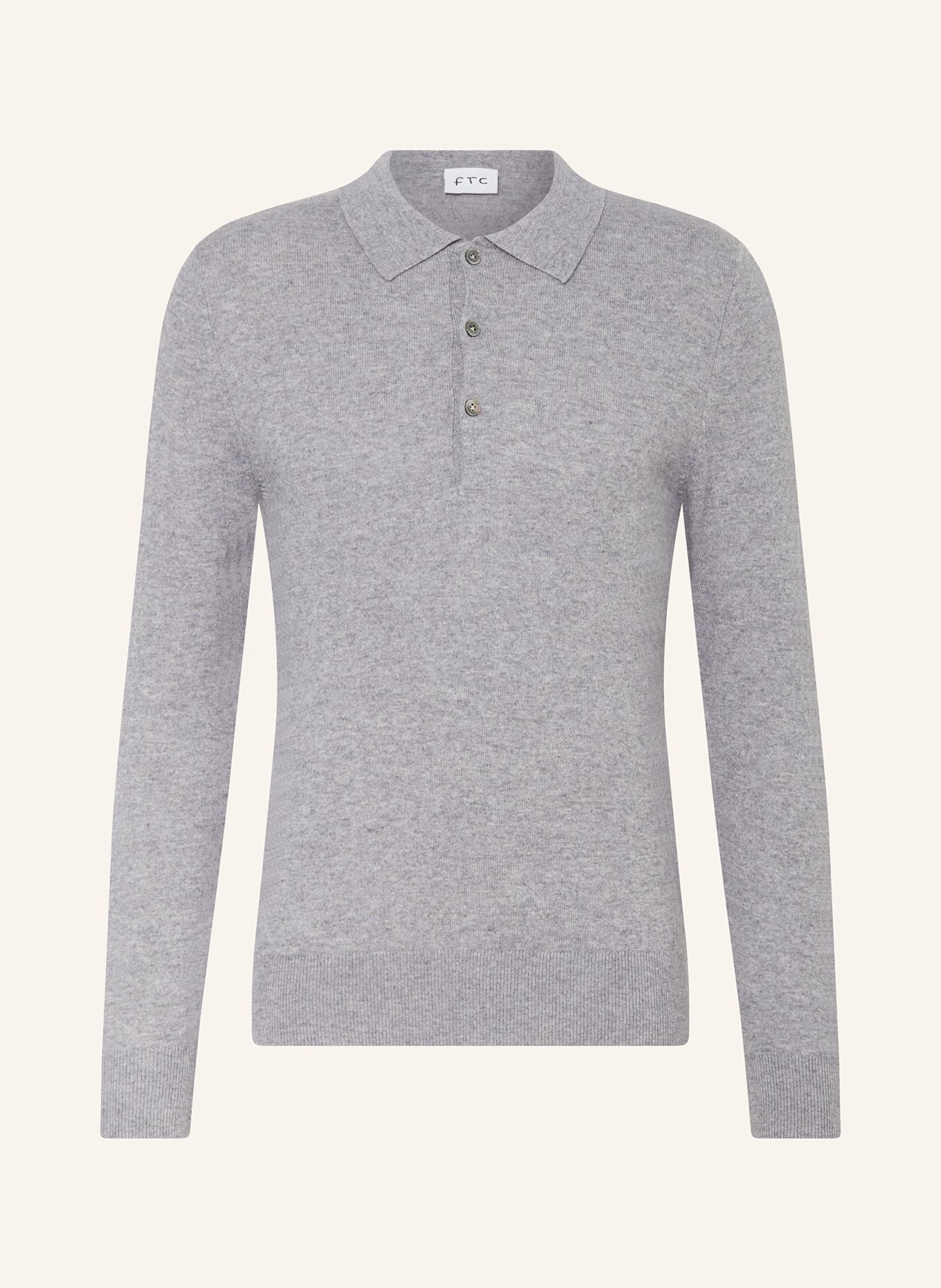 FTC CASHMERE Knitted Ruckfield polo shirt, Color: GRAY (Image 1)
