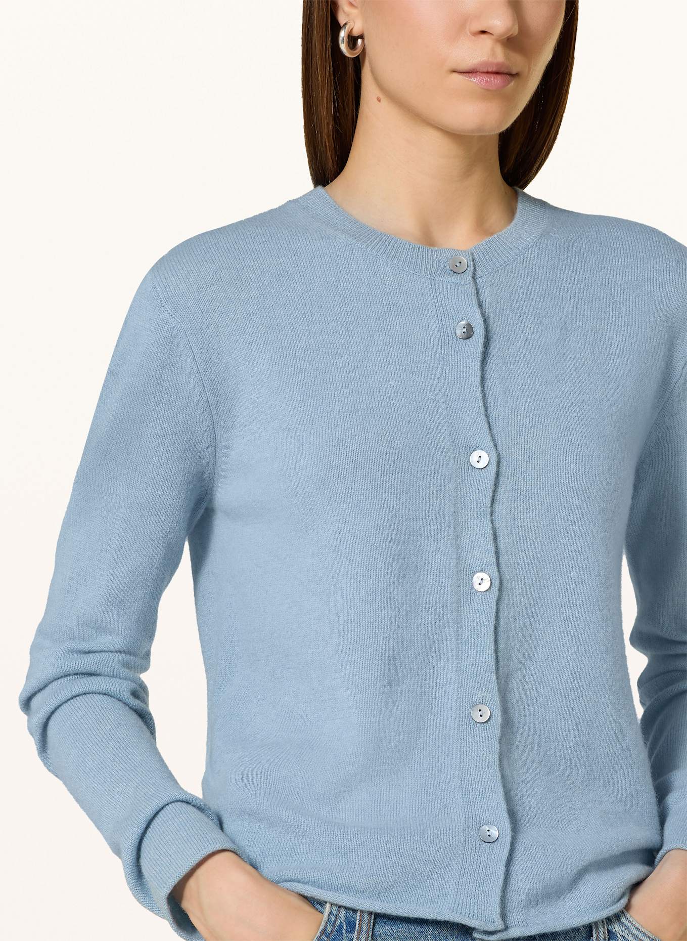 FTC CASHMERE Strickjacke aus Cashmere in hellblau