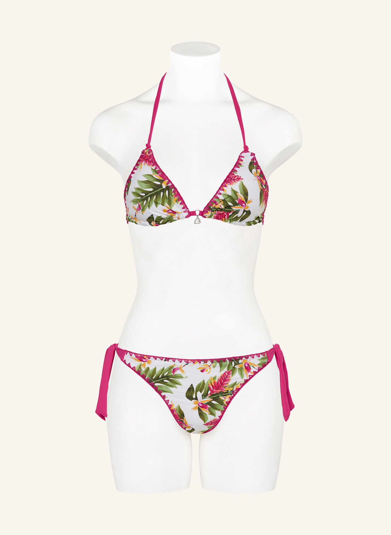 BANANA MOON Triangel-Bikini-Top NUCO KAELUA: WEISS / FUCHSIA / GRÜN