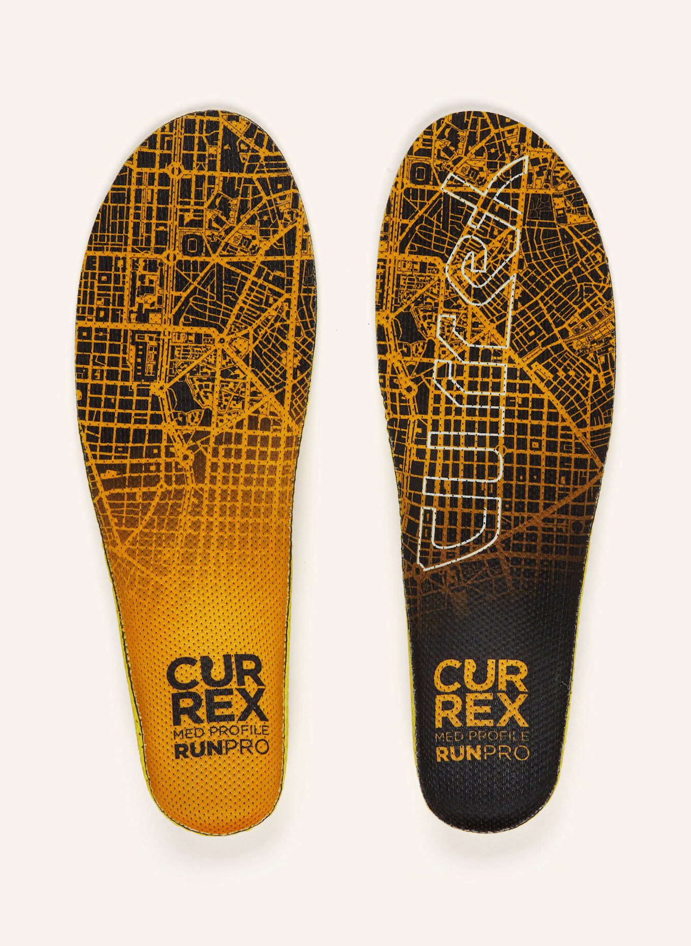 CURREX Einlegesohlen RUNPRO™ HEROES MEDIUM: SCHWARZ / DUNKELGELB