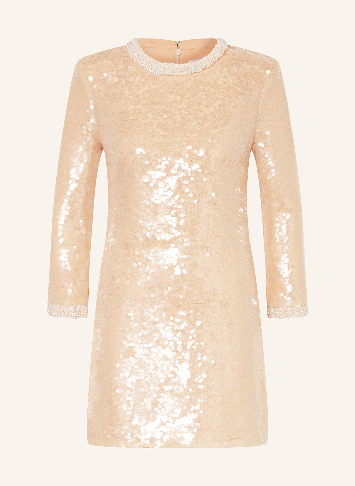 self-portrait Kleid mit Pailletten: BEIGE