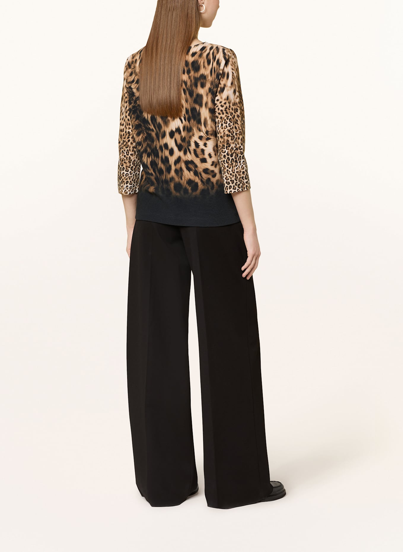 ZAÍDA Shirt with 3/4 sleeves: CAMEL / BLACK