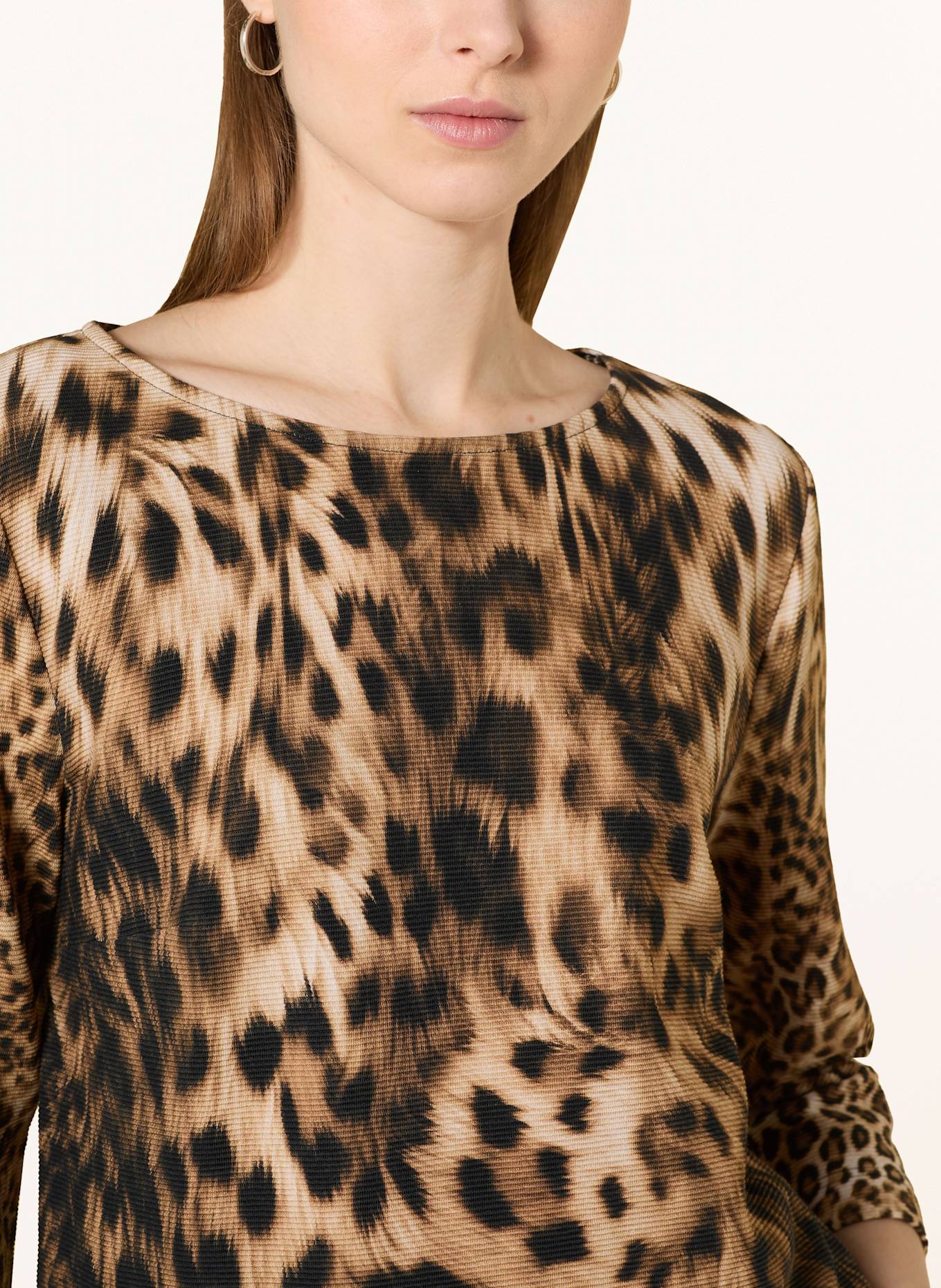 ZAÍDA Shirt with 3/4 sleeves: CAMEL / BLACK