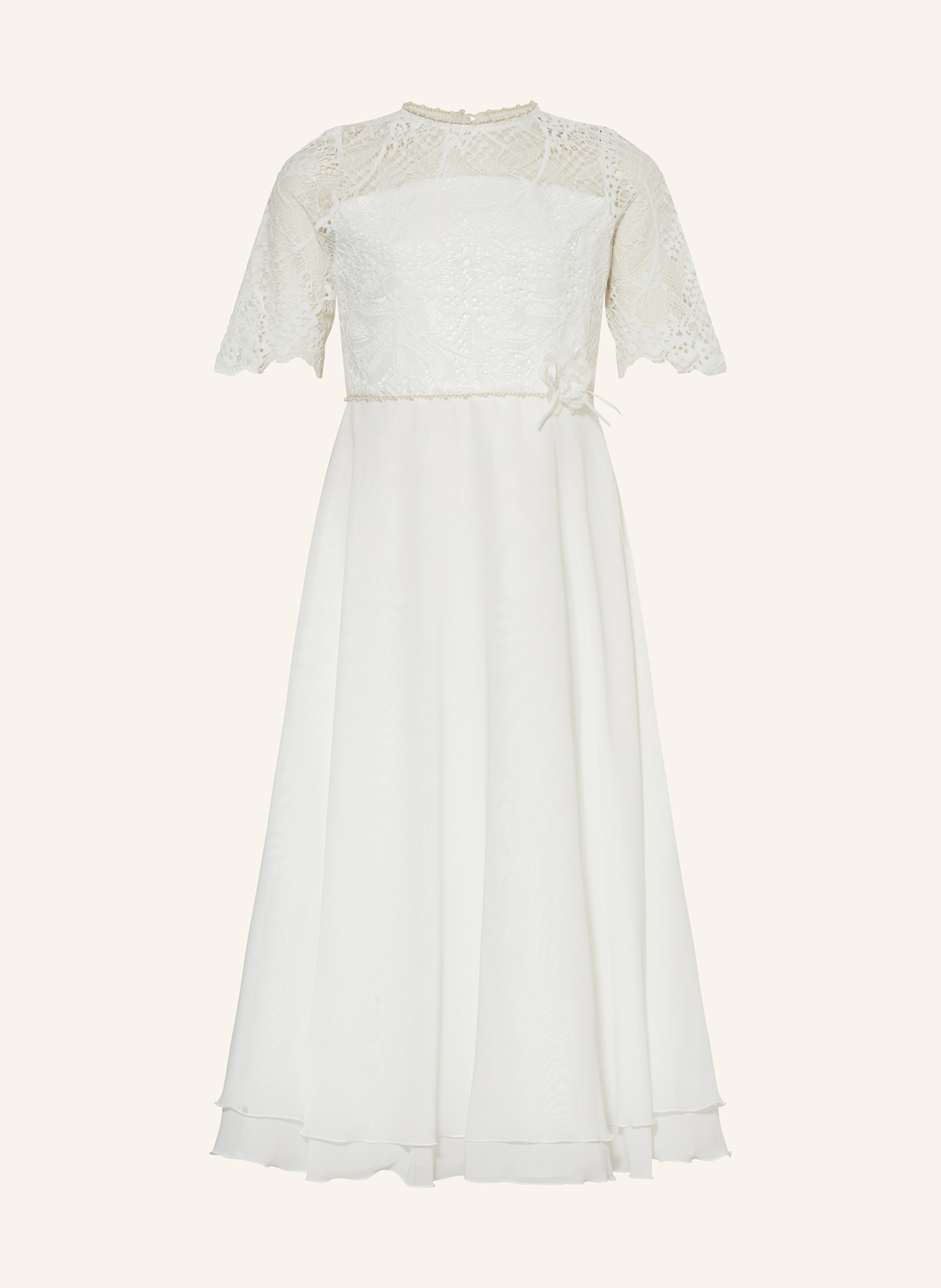 MONNY Cocktailkleid mit Schmuckperlen: WEISS