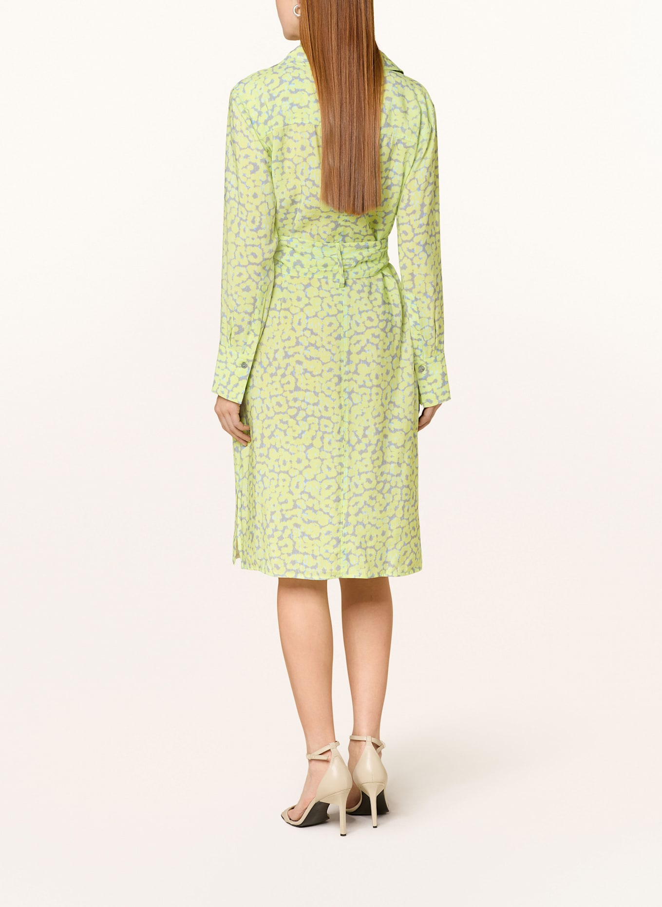 MORE Kleid: NEONGRÜN / GRAU