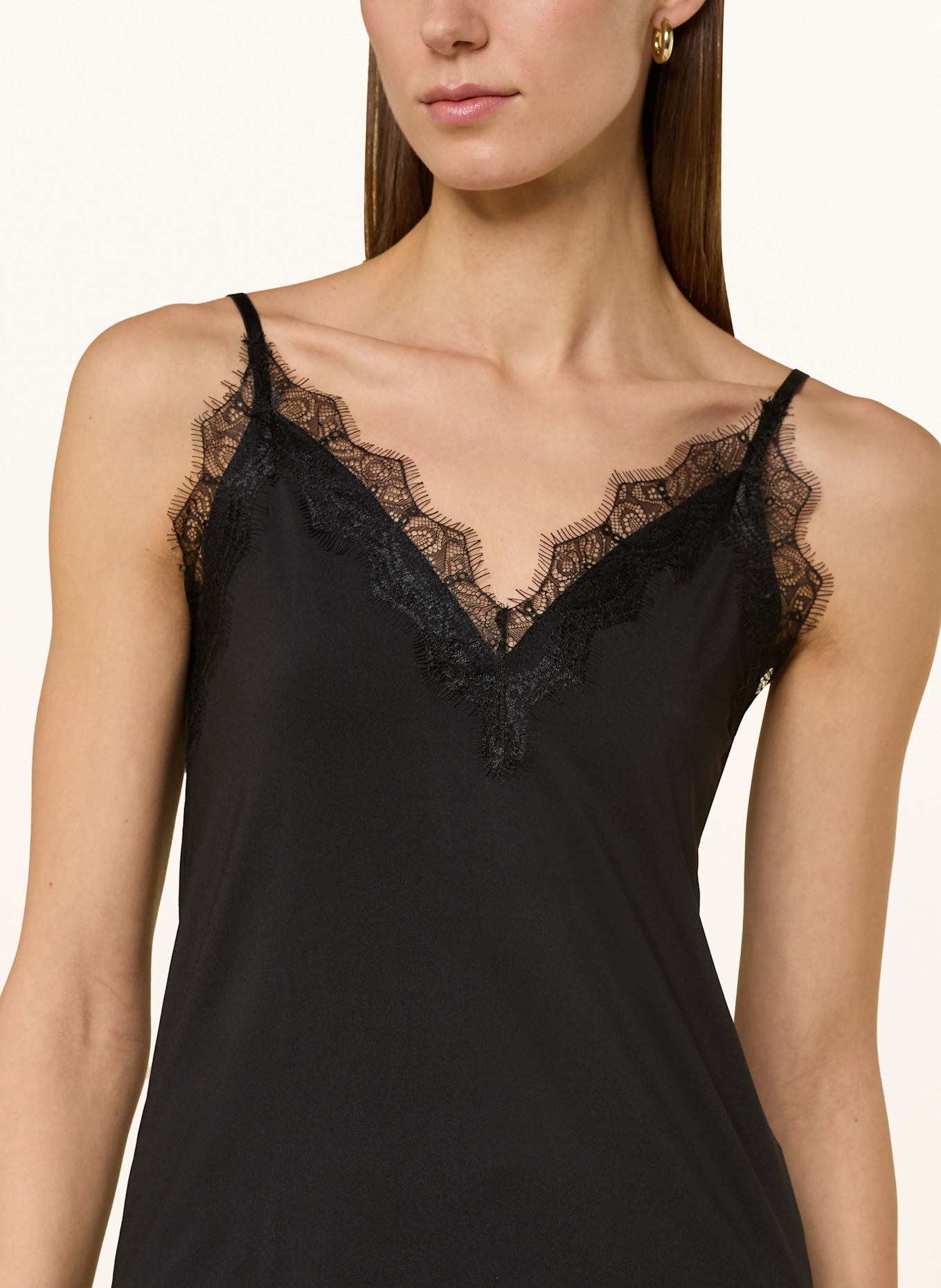 rosemunde Top BILLIE mit Spitze: SCHWARZ