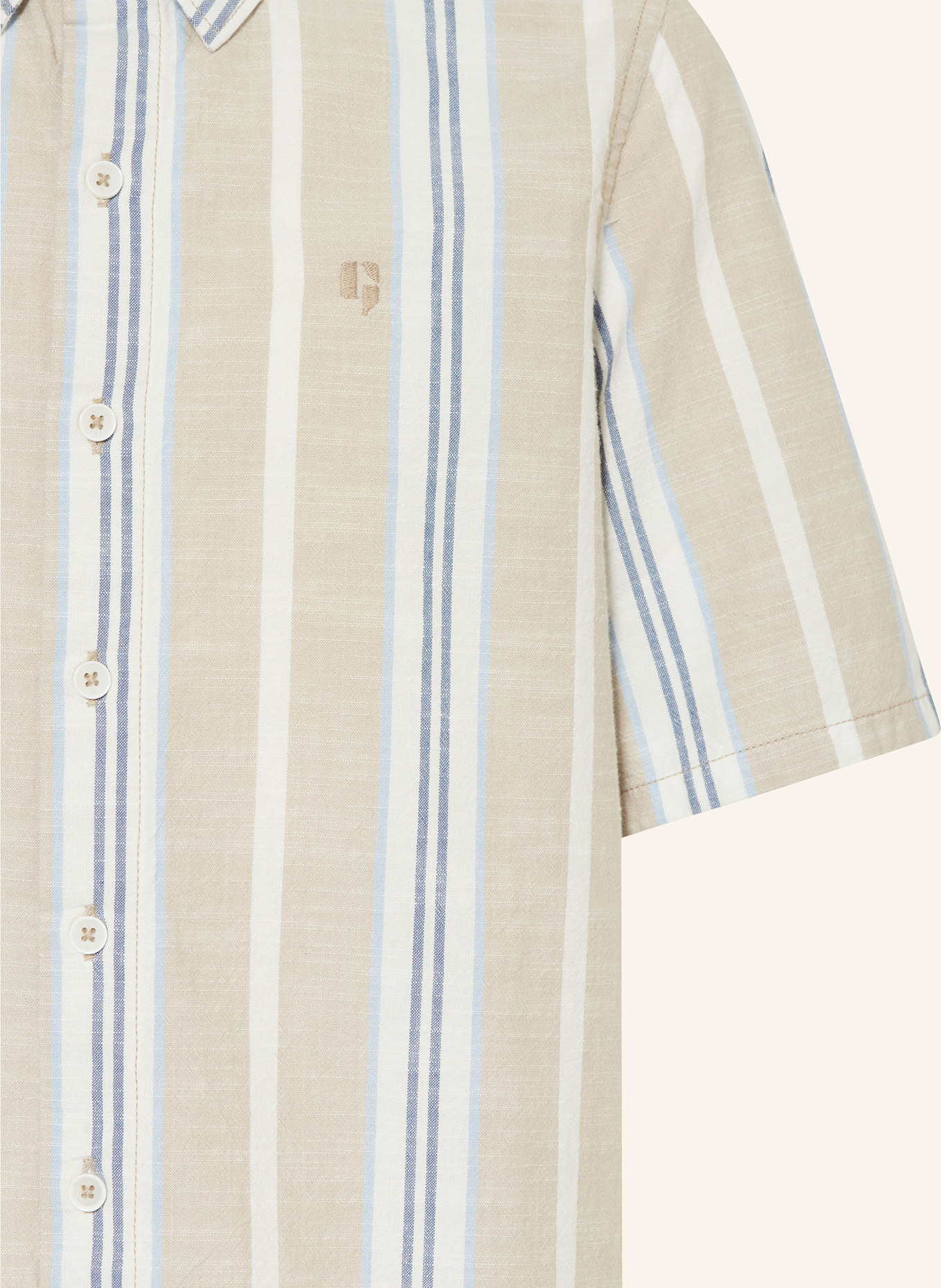 GARCIA Kurzarm-Hemd: CREME / WEISS / HELLBLAU