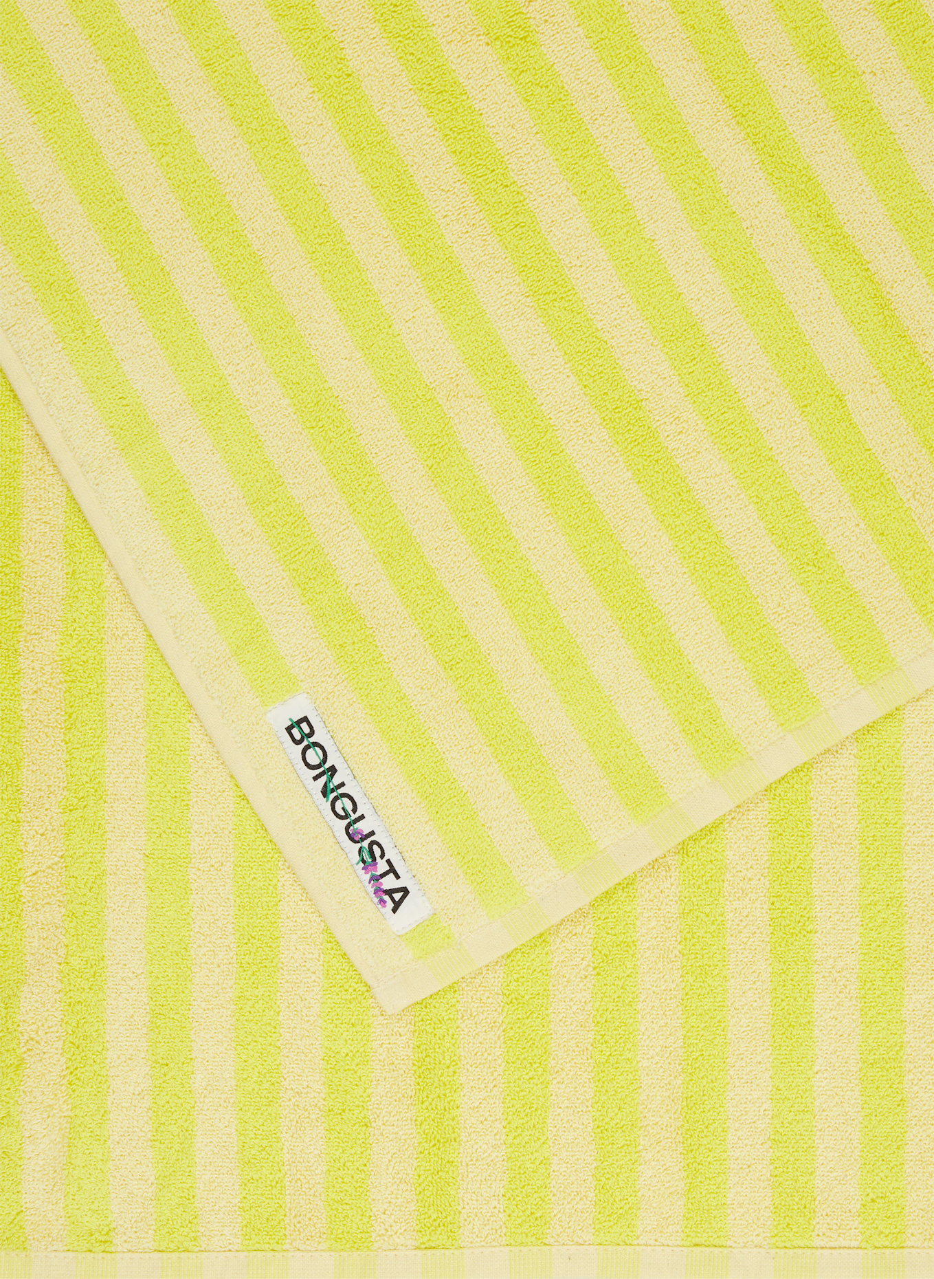 BONGUSTA Beach towel NARAM: NEON YELLOW/ LIGHT YELLOW