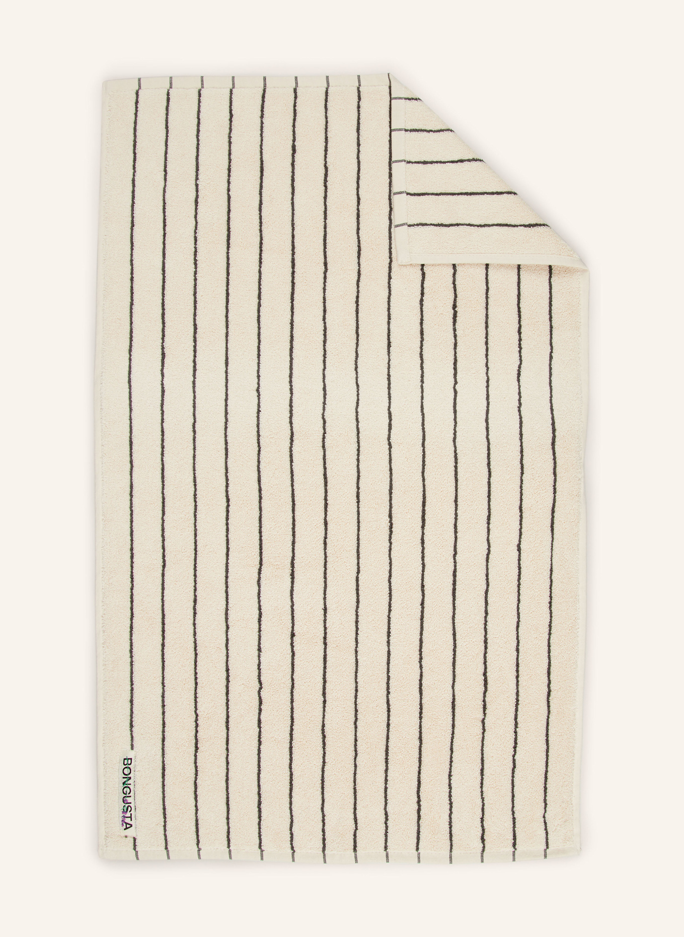 BONGUSTA Ručník NARAM: KRÉMOVÁ / TMAVĚ ŠEDÁ