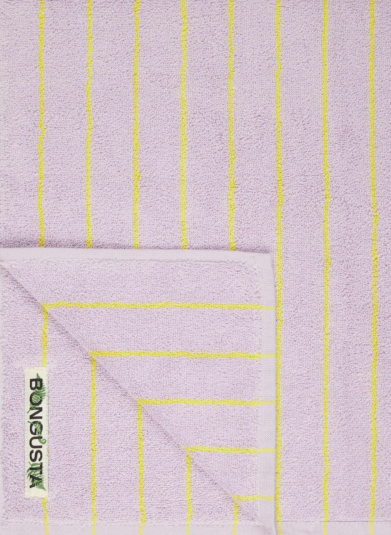 BONGUSTA Ručník NARAM: SVĚTLE FIALOVÁ / NEONOVĚ ŽLUTÁ