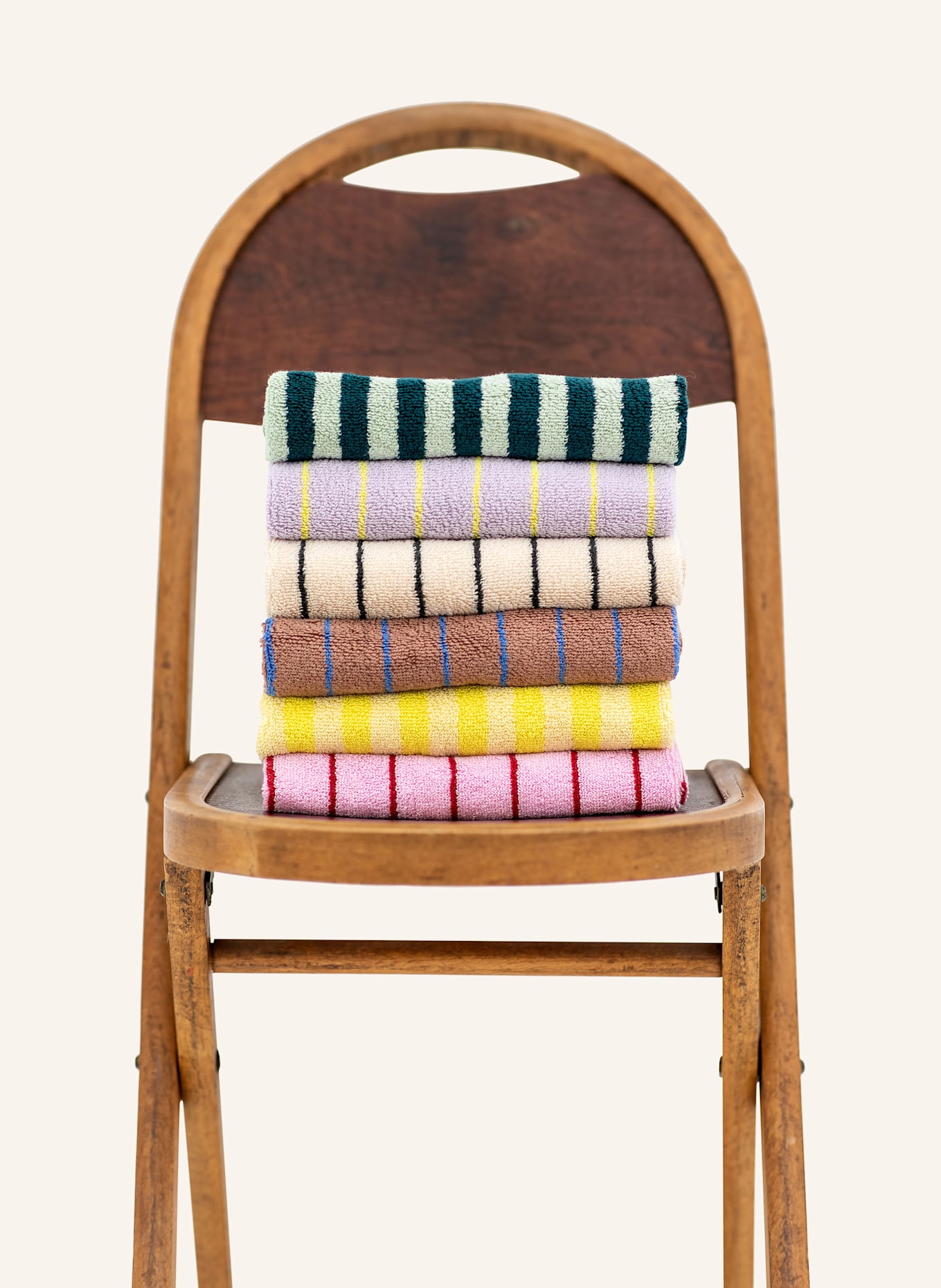 BONGUSTA Ručník NARAM: SVĚTLE FIALOVÁ / NEONOVĚ ŽLUTÁ