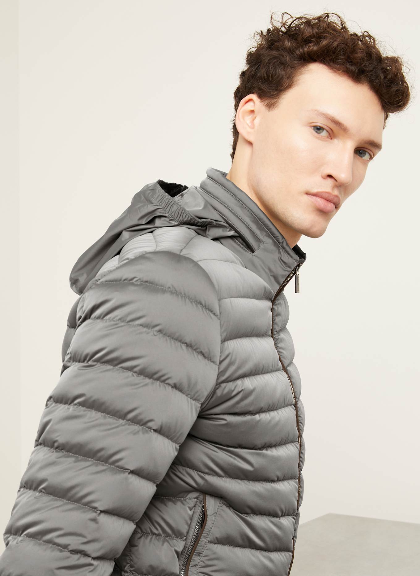 MOORER Lekka kurtka puchowa ALEC: SZARY