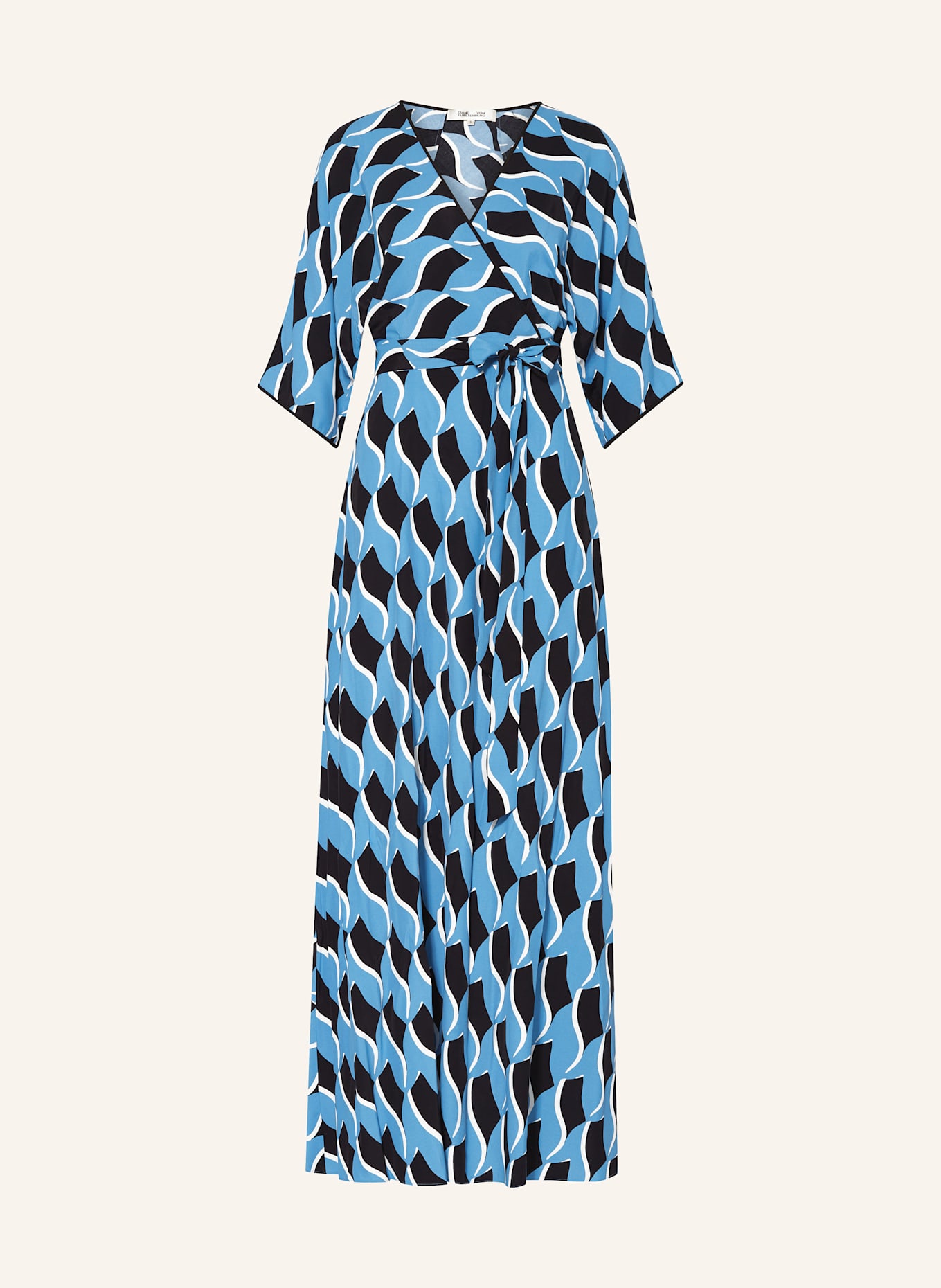 DIANE VON FURSTENBERG Kleid ELOISE in Wickeloptik: BLAU / WEISS / SCHWARZ