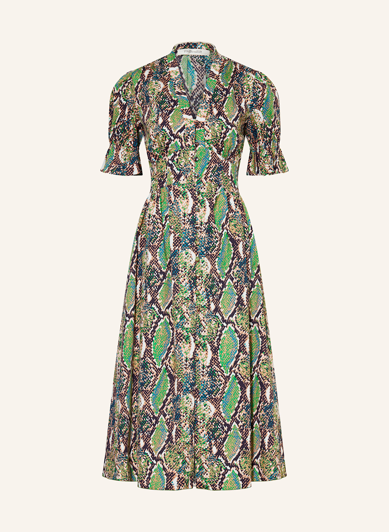 DIANE VON FURSTENBERG Dress ERICA: LIGHT BROWN/ GREEN/ DARK BROWN