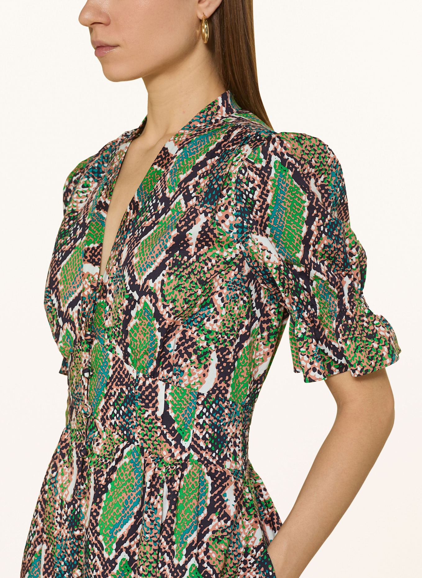DIANE VON FURSTENBERG Dress ERICA: LIGHT BROWN/ GREEN/ DARK BROWN
